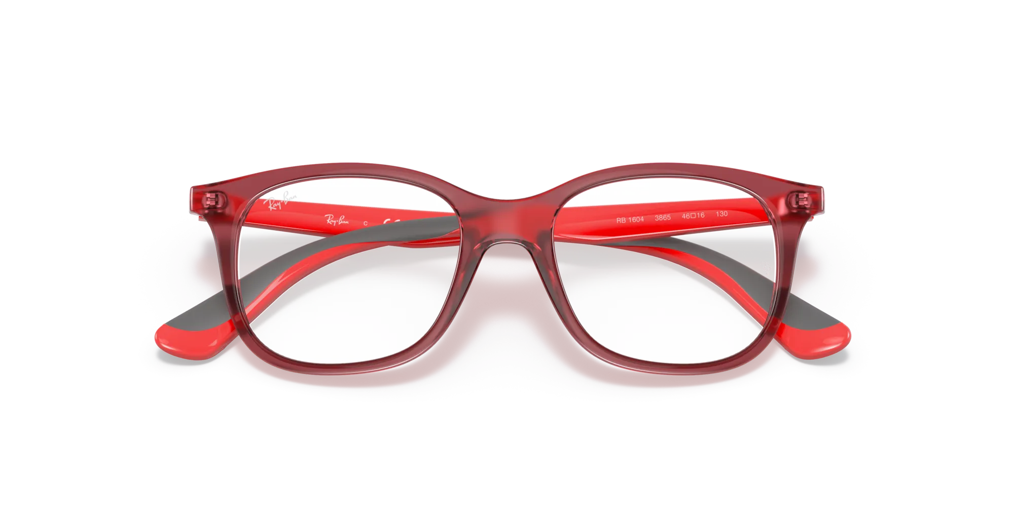 Ray - Ban RY1604 3866 Montature da vista bambino Iniettato Rosso Trasparente Squadrata Normale - immagine 2