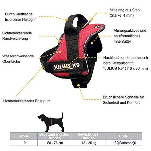Julius-K9 162P0 Pettorina K9, Nero - immagine 2