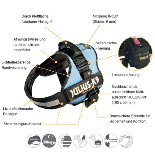 Julius-K9 162B0 Pettorina K9, Blu - immagine 2
