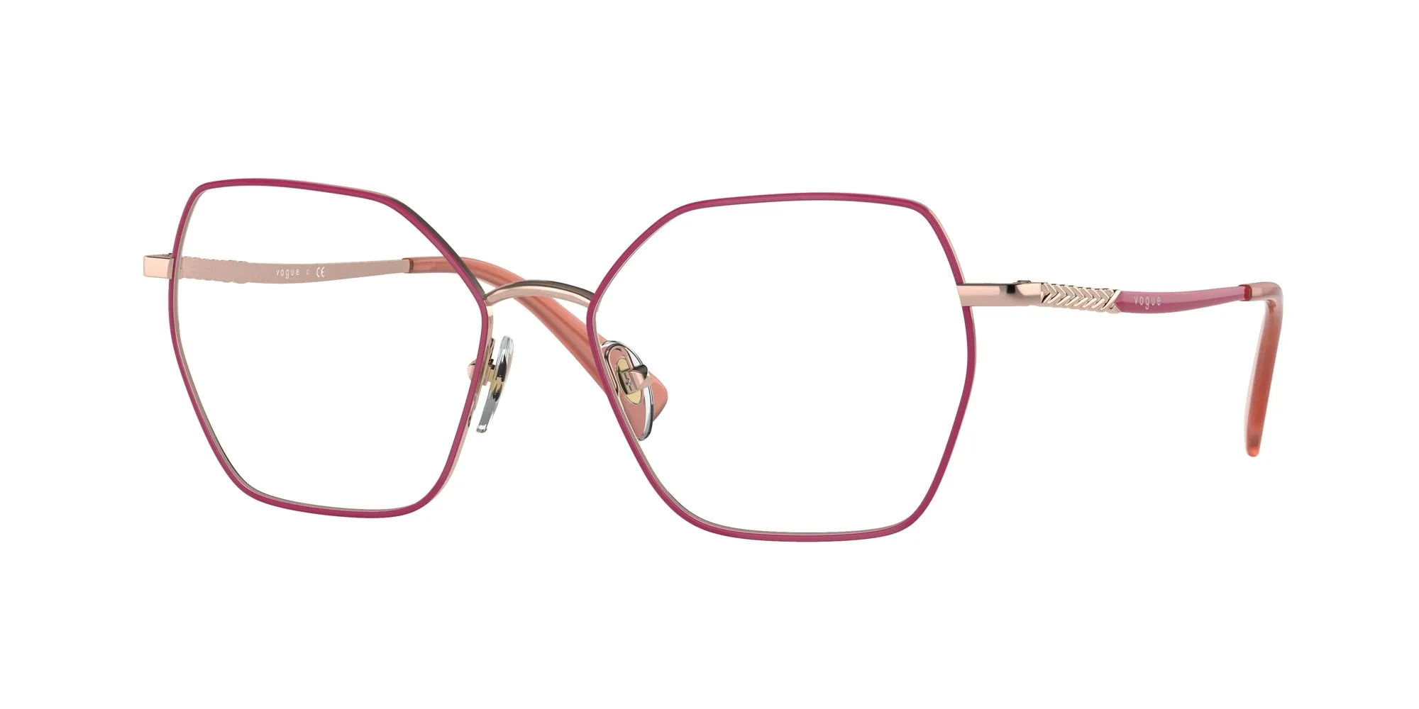 VOGUE EYEWEAR VO4196 5147 Montature da vista Metallo Rosa Trasparente Geometrica Normale - immagine 1
