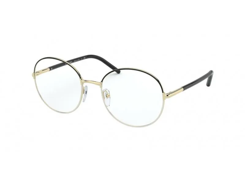 Prada PR 55WV 07I1O1 Montature da vista Metallo Nero Trasparente Rotonda Normale - immagine 1