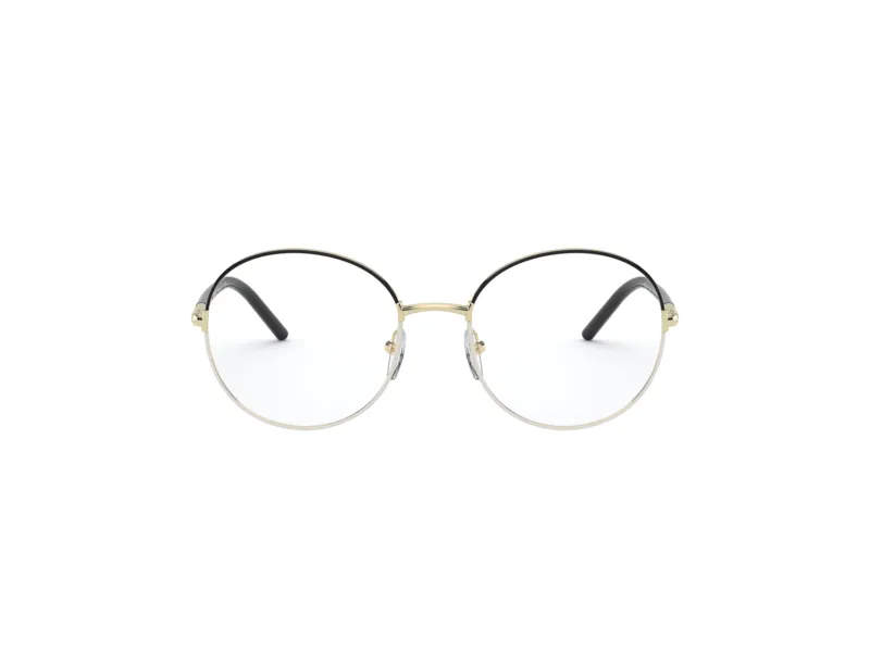 Prada PR 55WV 07I1O1 Montature da vista Metallo Nero Trasparente Rotonda Normale - immagine 2