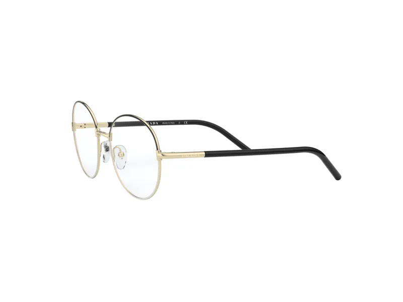 Prada PR 55WV 07I1O1 Montature da vista Metallo Nero Trasparente Rotonda Normale - immagine 3