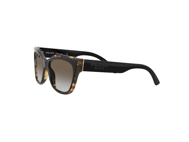 Prada PR 23XS 3890A7 Occhiali da sole Acetato Nero Grigio Cat Eye Normale Sfumato - immagine 3