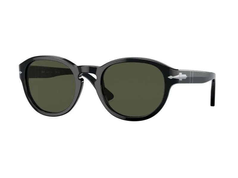 Persol PO3304S 95/31 Occhiali da sole Acetato Nero Verde Rotonda Normale - immagine 1
