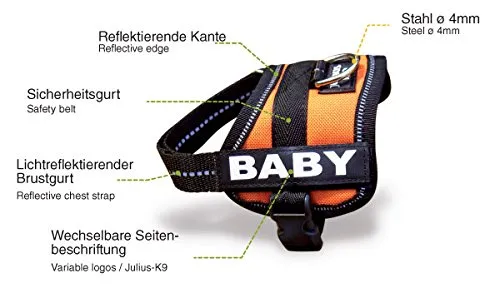 Julius-K9 162P-BB1 Pettorina K9, Nero - immagine 2