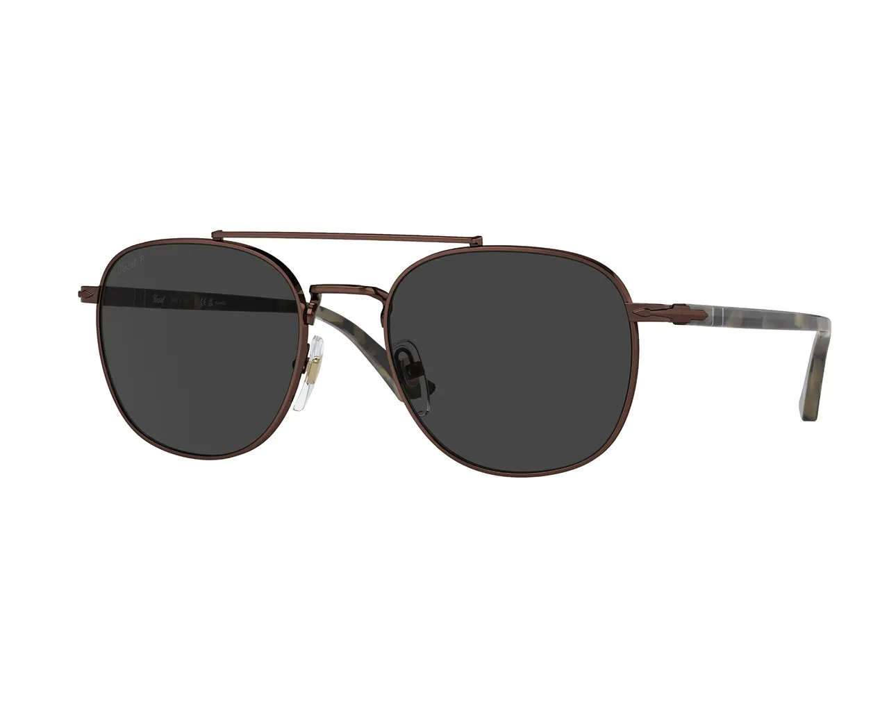 Persol PO1006S 114848 Occhiali da sole Metallo Marrone Nero Pillow Polarizzata - immagine 1