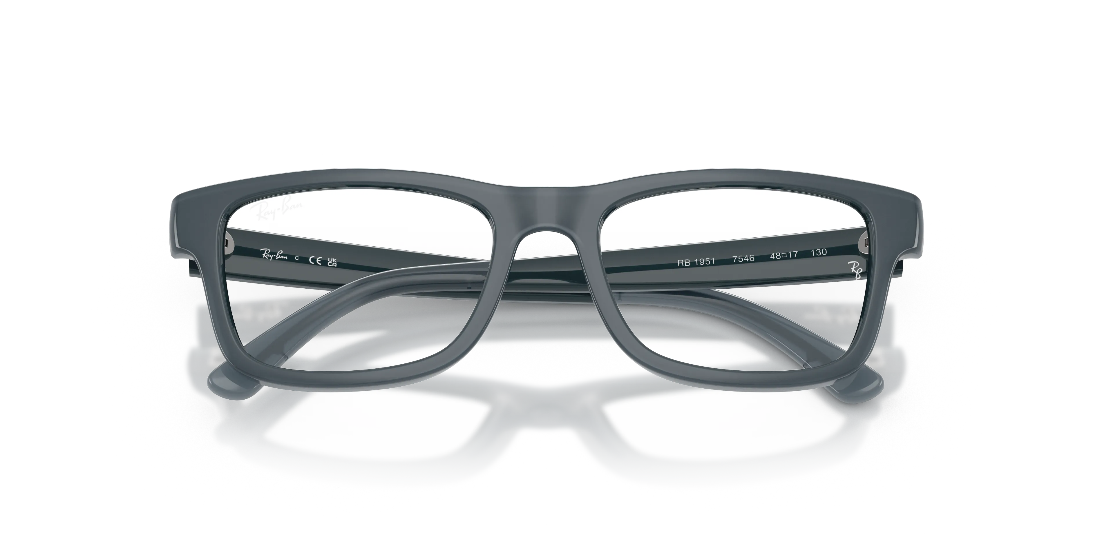 Ray - Ban RY1951 7546 Montature da vista bambino Iniettato Grigio Trasparente Squadrata Normale - immagine 2