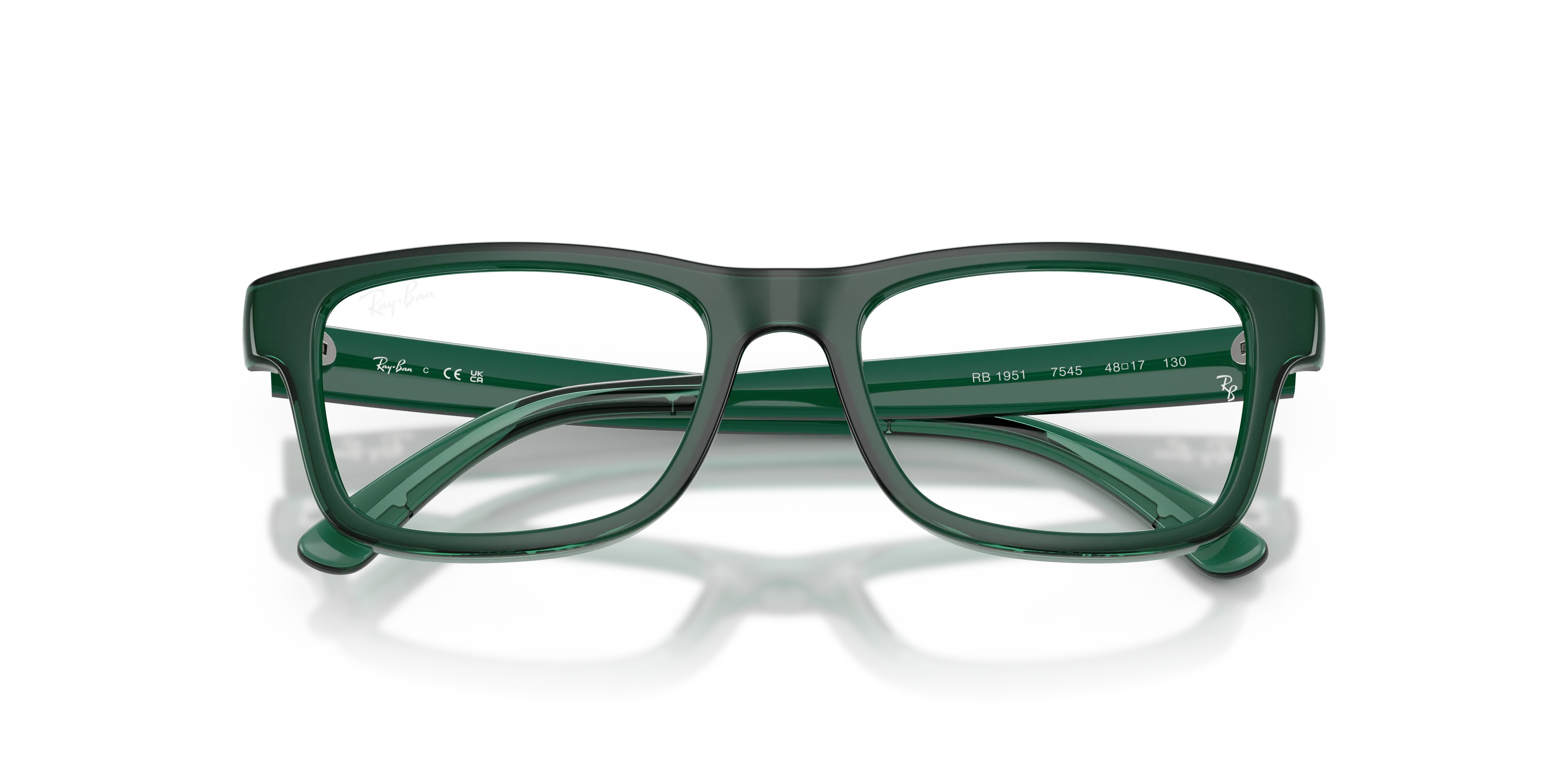 Ray - Ban RY1951 7545 Montature da vista bambino Iniettato Verde Trasparente Squadrata Normale - immagine 2
