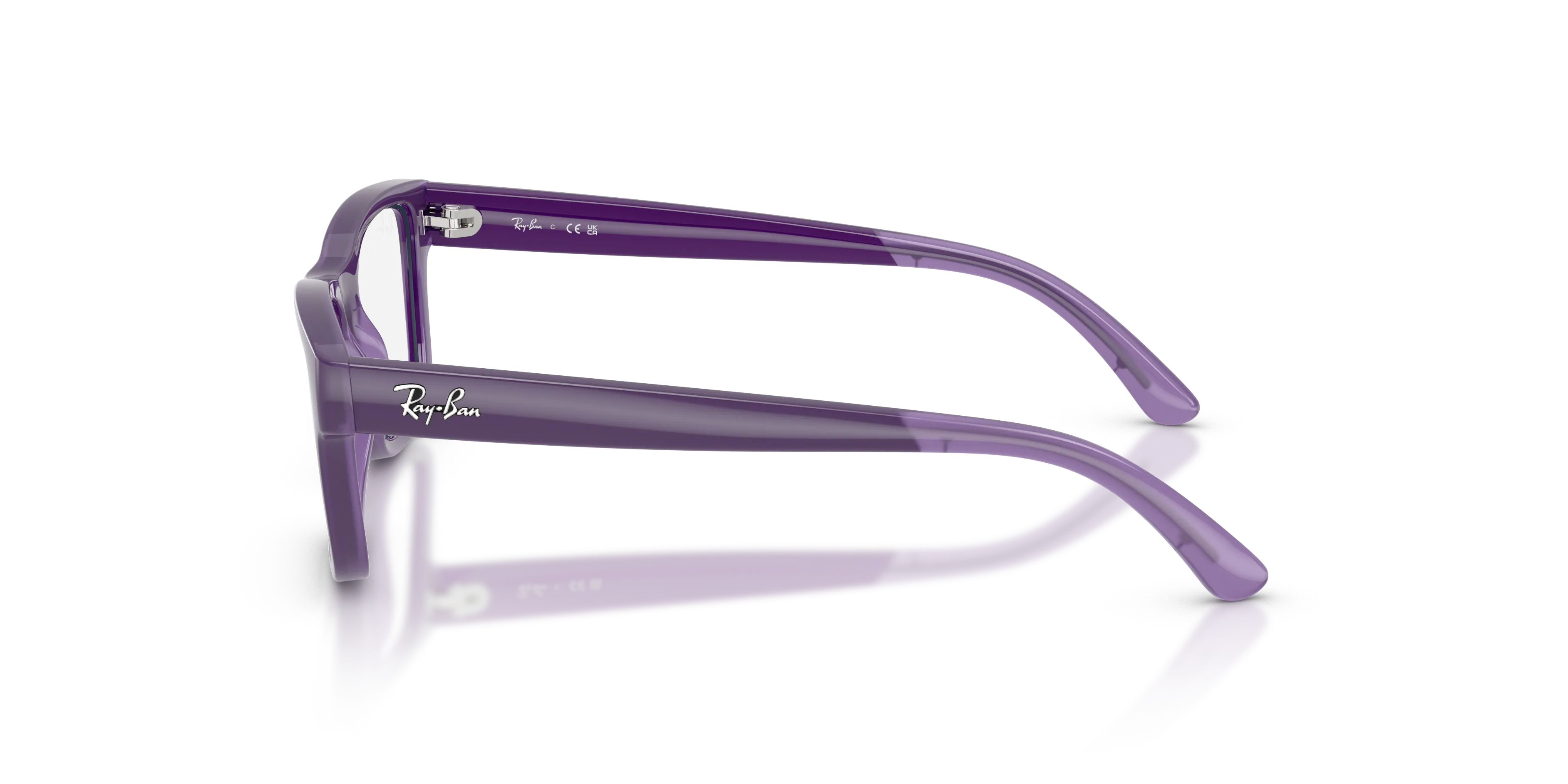 Ray - Ban RY1951 7206 Montature da vista bambino Iniettato Viola Trasparente Squadrata Normale - immagine 4