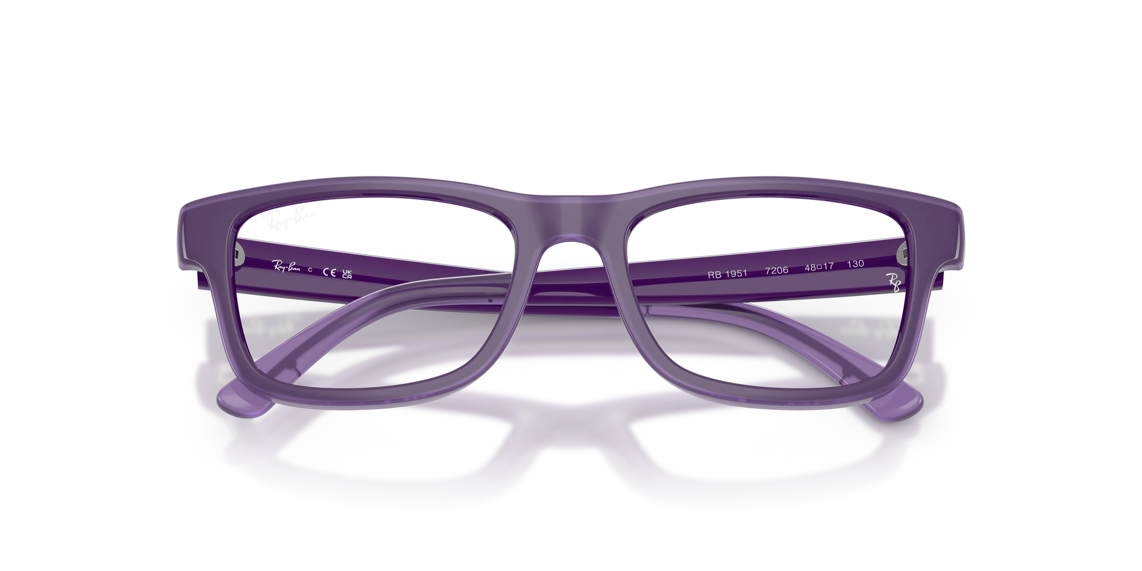 Ray - Ban RY1951 7206 Montature da vista bambino Iniettato Viola Trasparente Squadrata Normale - immagine 2