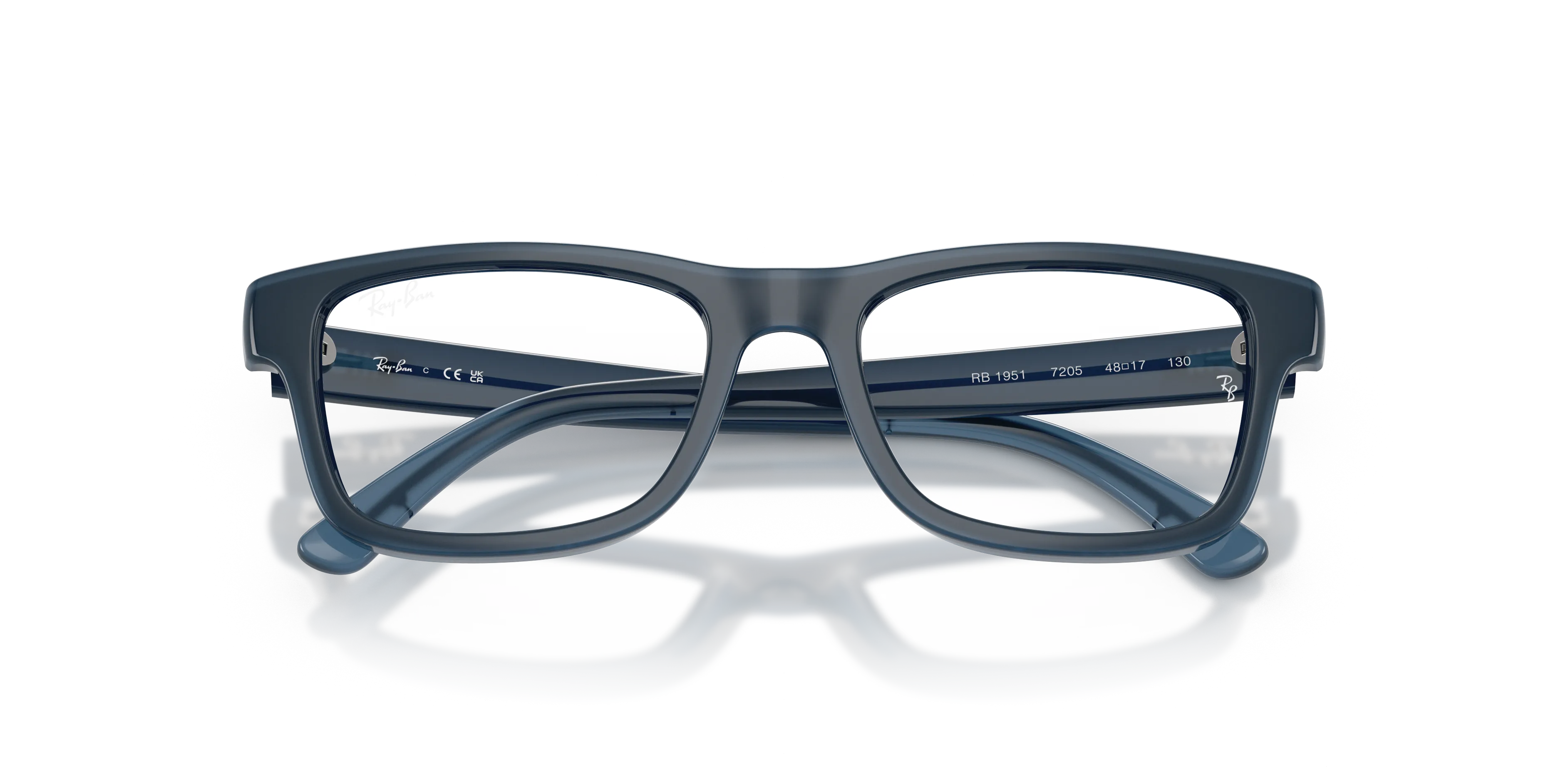 Ray - Ban RY1951 7205 Montature da vista bambino Iniettato Blu Trasparente Squadrata Normale - immagine 2