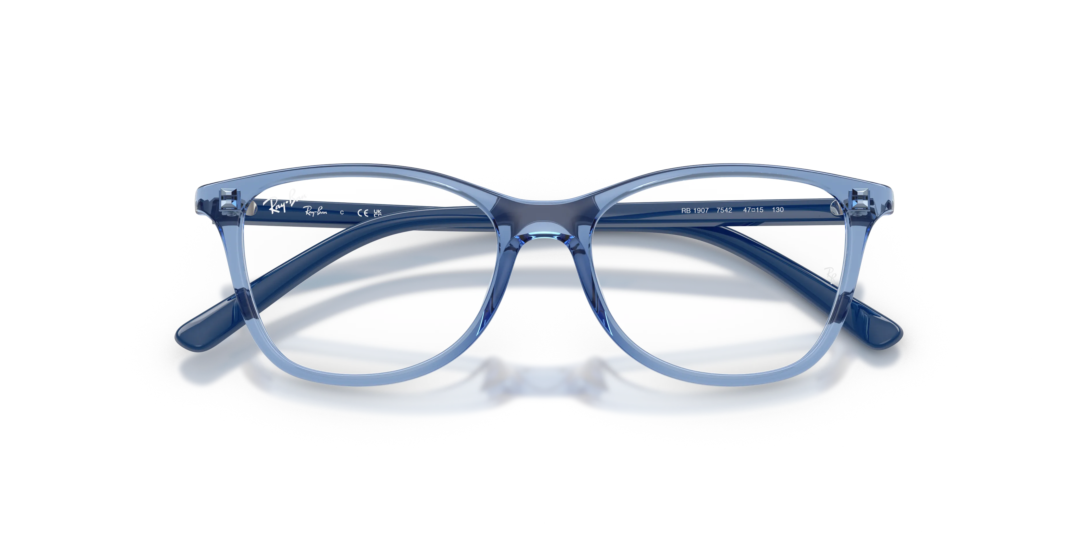 Ray - Ban RY1907 7542 Montature da vista bambino Nylon Blu Trasparente Squadrata Normale - immagine 2