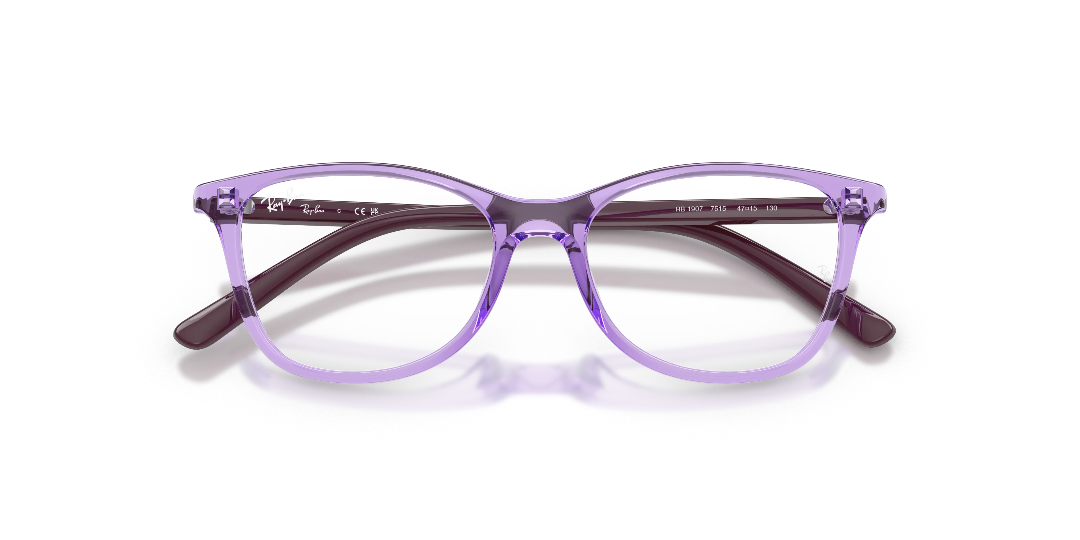 Ray - Ban RY1907 7515 Montature da vista bambino Nylon Viola Trasparente Squadrata Normale - immagine 2