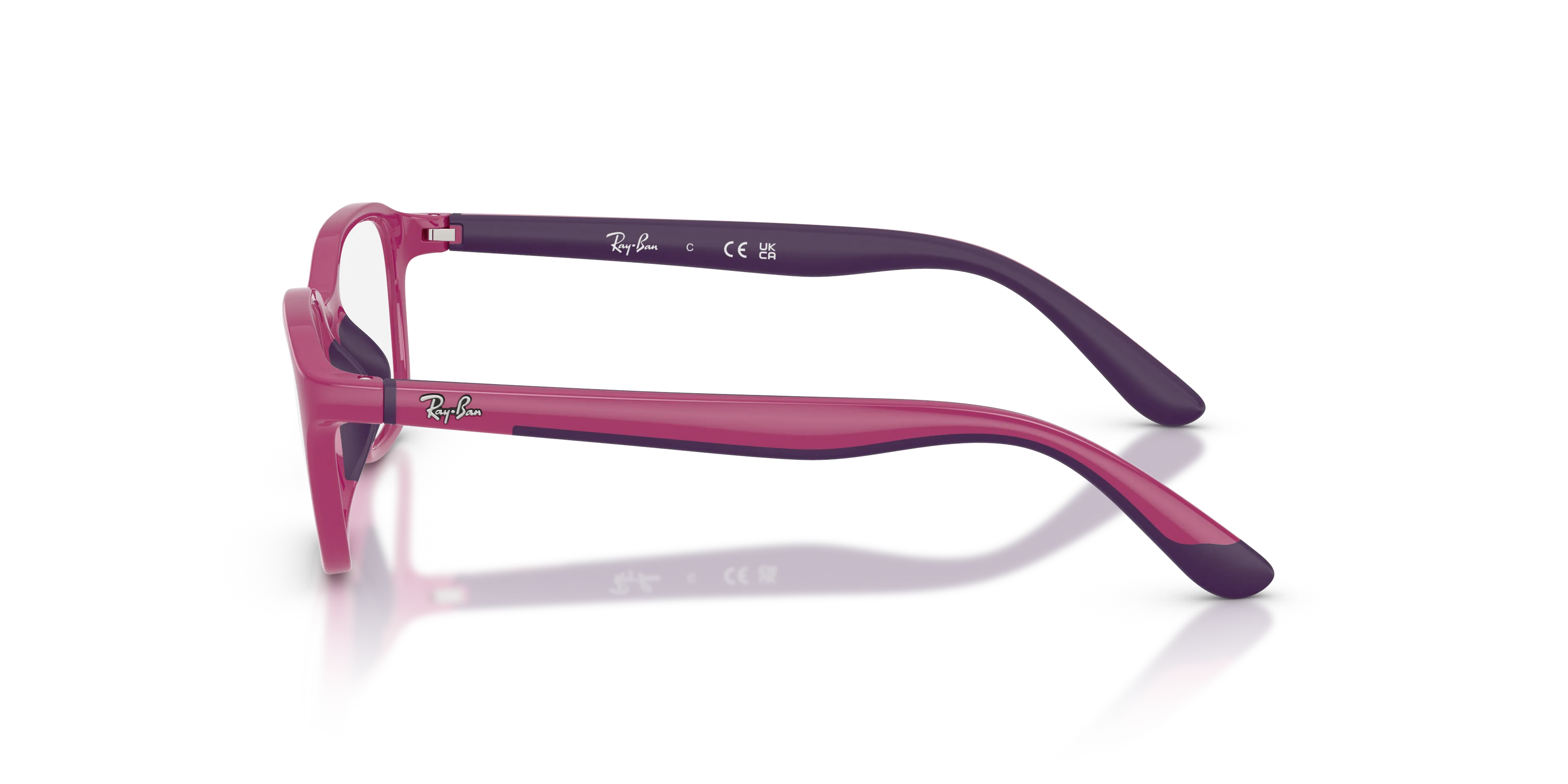 Ray - Ban RY1906 3933 Montature da vista bambino Iniettato Rosa Trasparente Squadrata Normale - immagine 4