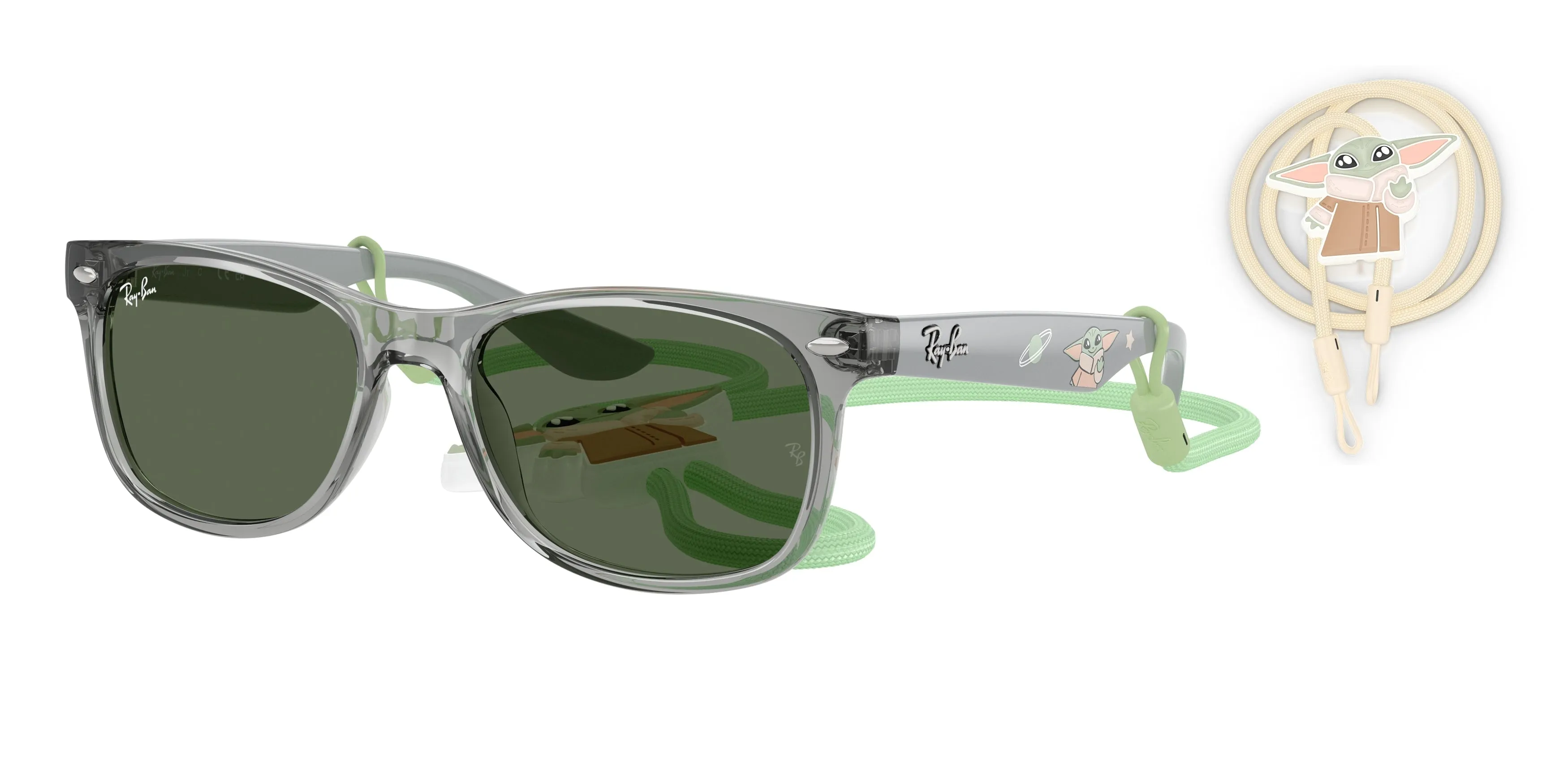 Ray - Ban RJ9052S JUNIOR NEW WAYFARER 722871 Occhiali da sole bambino Nylon Grigio Verde Squadrata Normale - immagine 1