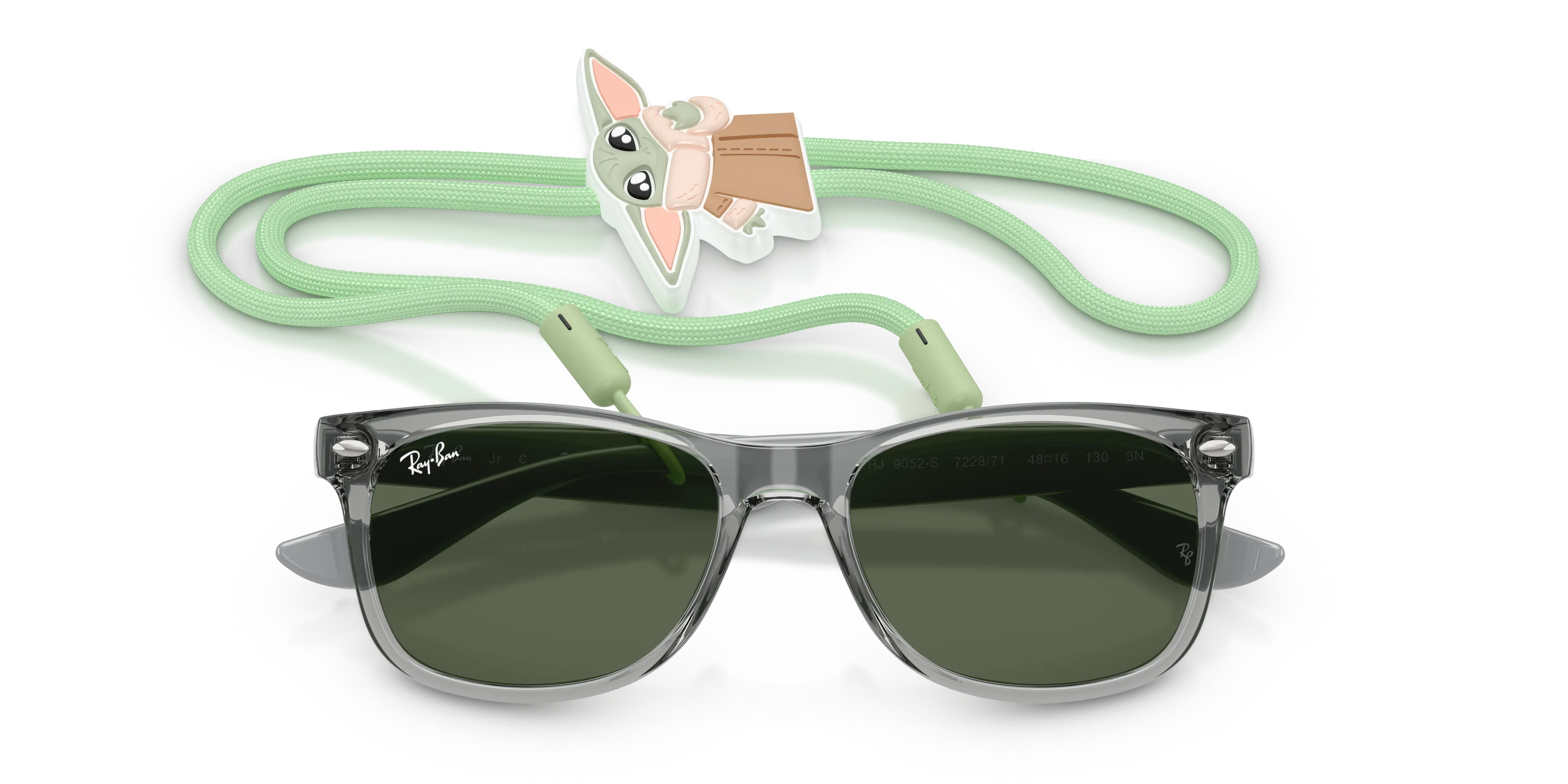 Ray - Ban RJ9052S JUNIOR NEW WAYFARER 722871 Occhiali da sole bambino Nylon Grigio Verde Squadrata Normale - immagine 2