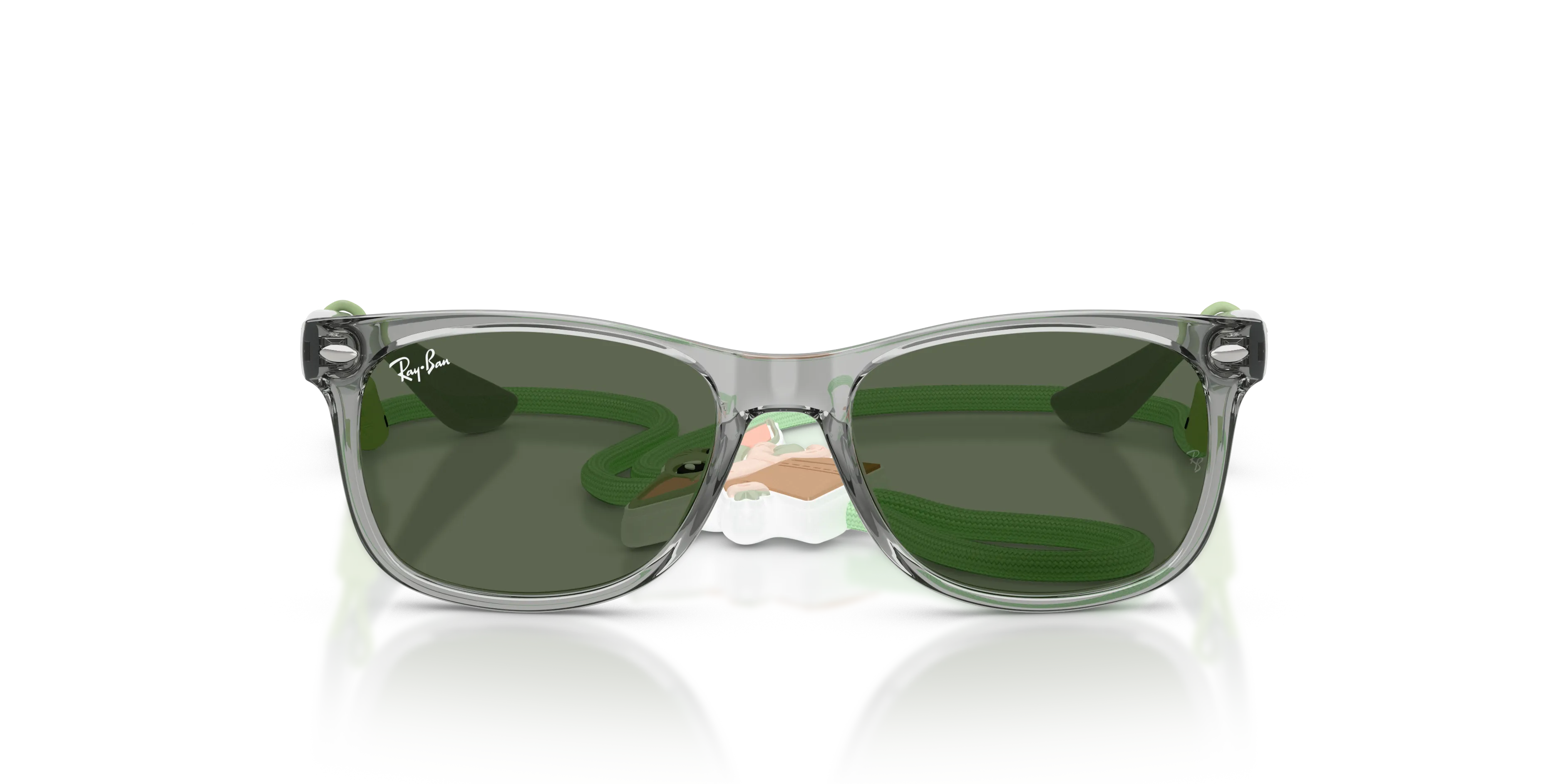 Ray - Ban RJ9052S JUNIOR NEW WAYFARER 722871 Occhiali da sole bambino Nylon Grigio Verde Squadrata Normale - immagine 3