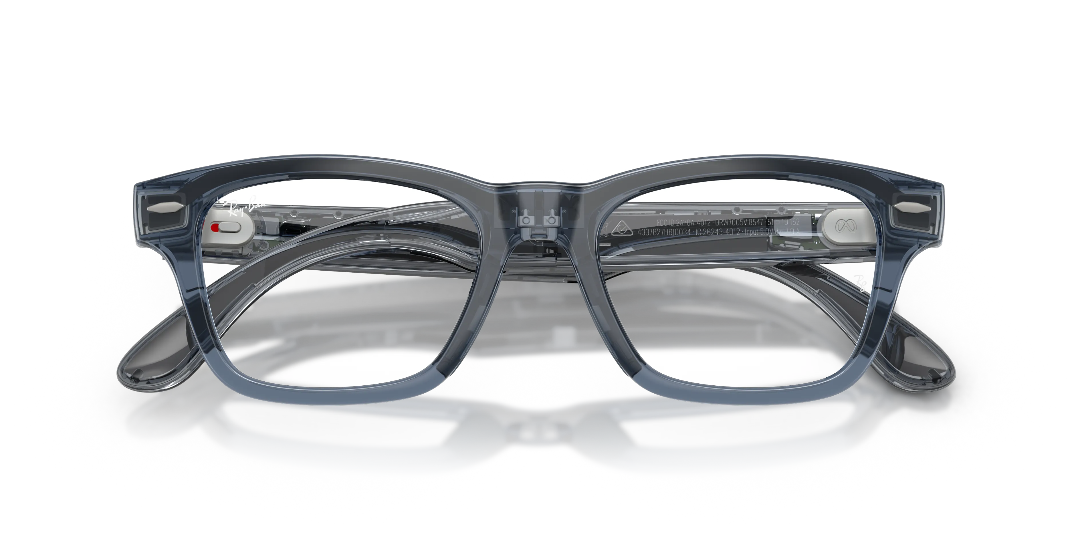 Ray - Ban RW7005V Ray-Ban Meta Audio Burbank Optics 8547 Smart glasses Iniettato Blu Trasparente Squadrata Normale - immagine 2