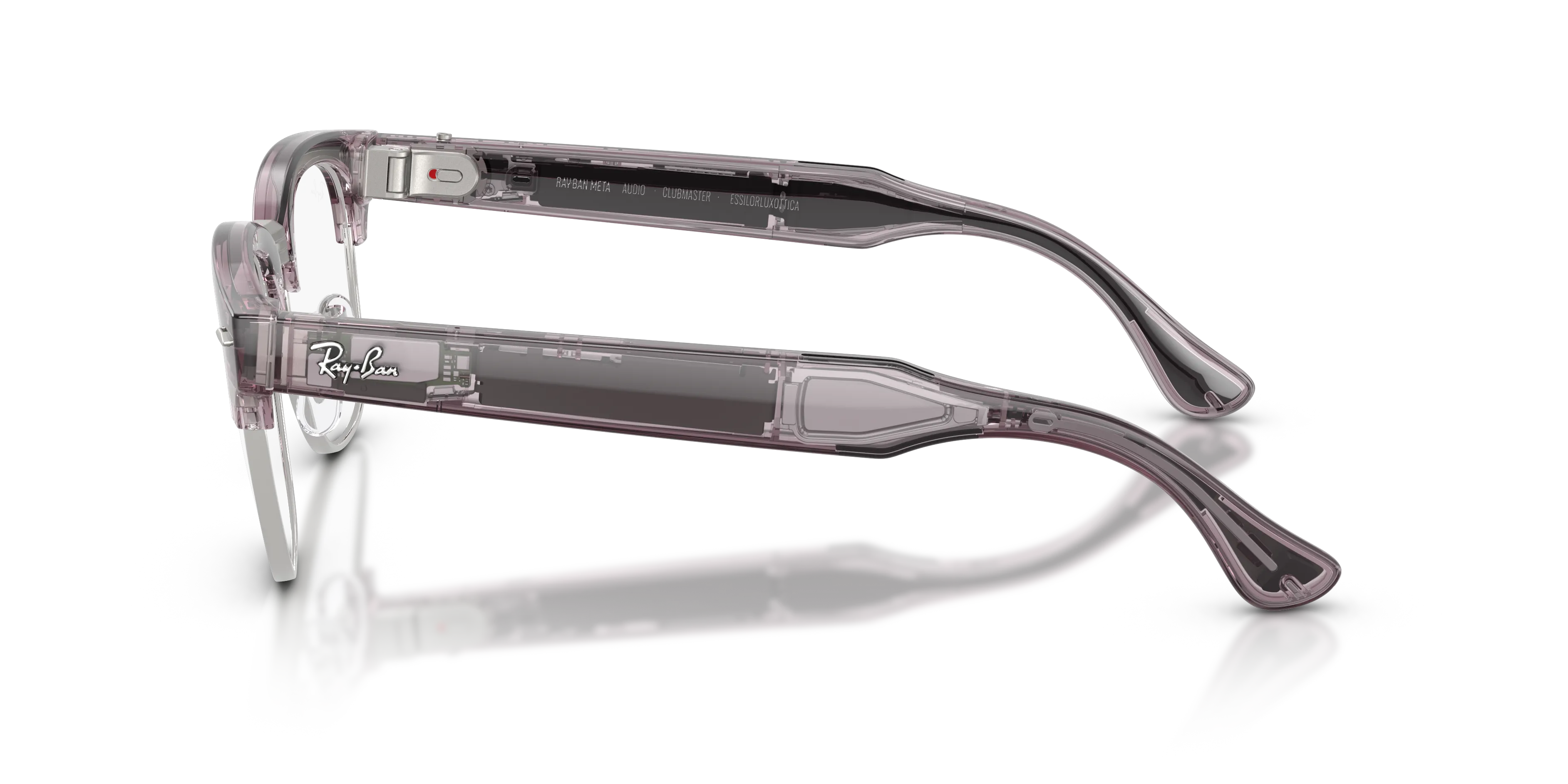 Ray - Ban RW7004 Ray-Ban Meta Audio Clubmaster 6932MI Smart glasses Iniettato Viola Rosso Squadrata Fotocromatiche - immagine 4