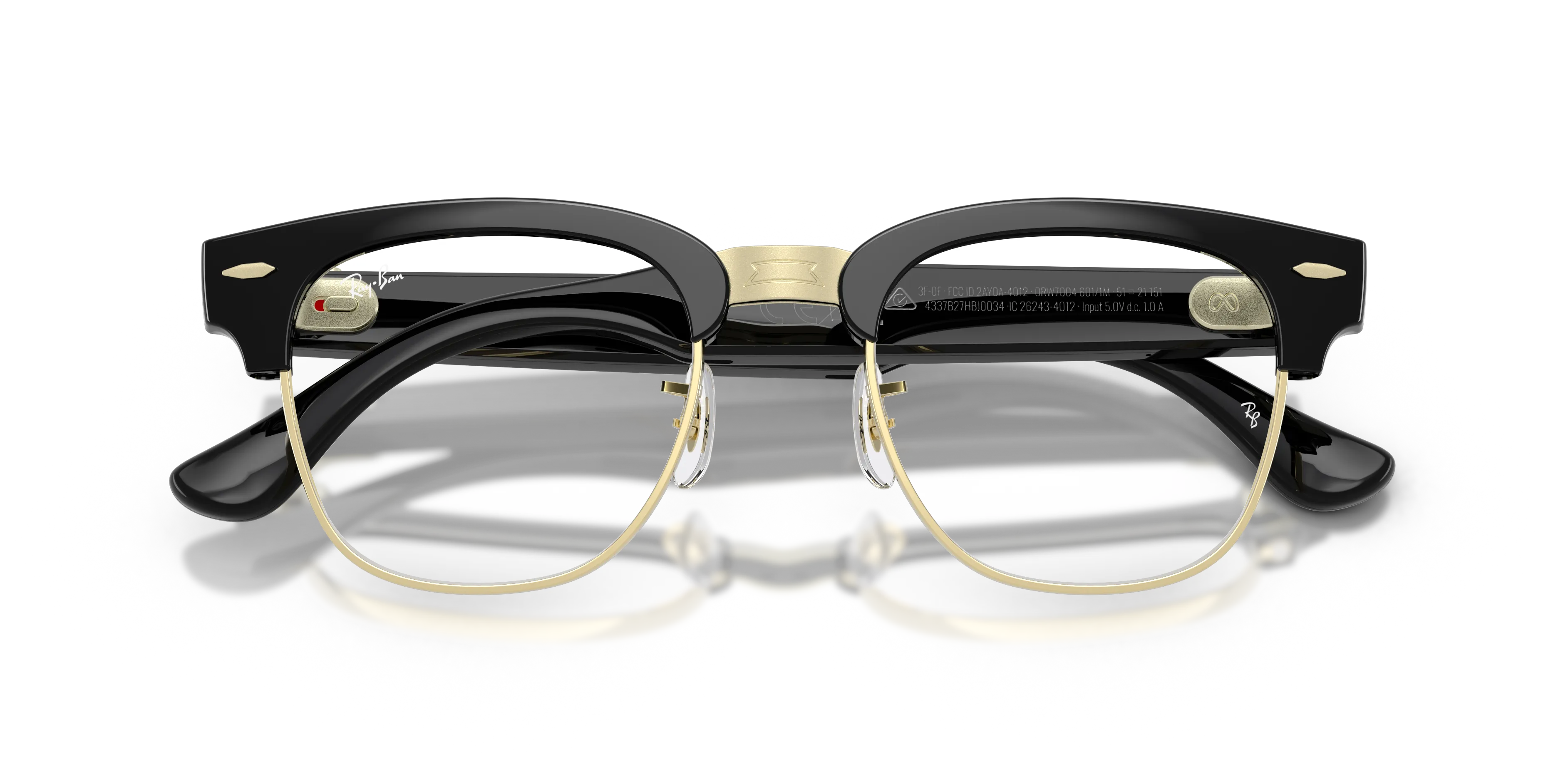 Ray - Ban RW7004 Ray-Ban Meta Audio Clubmaster 601/1M Smart glasses Iniettato Nero Squadrata Fotocromatiche - immagine 2
