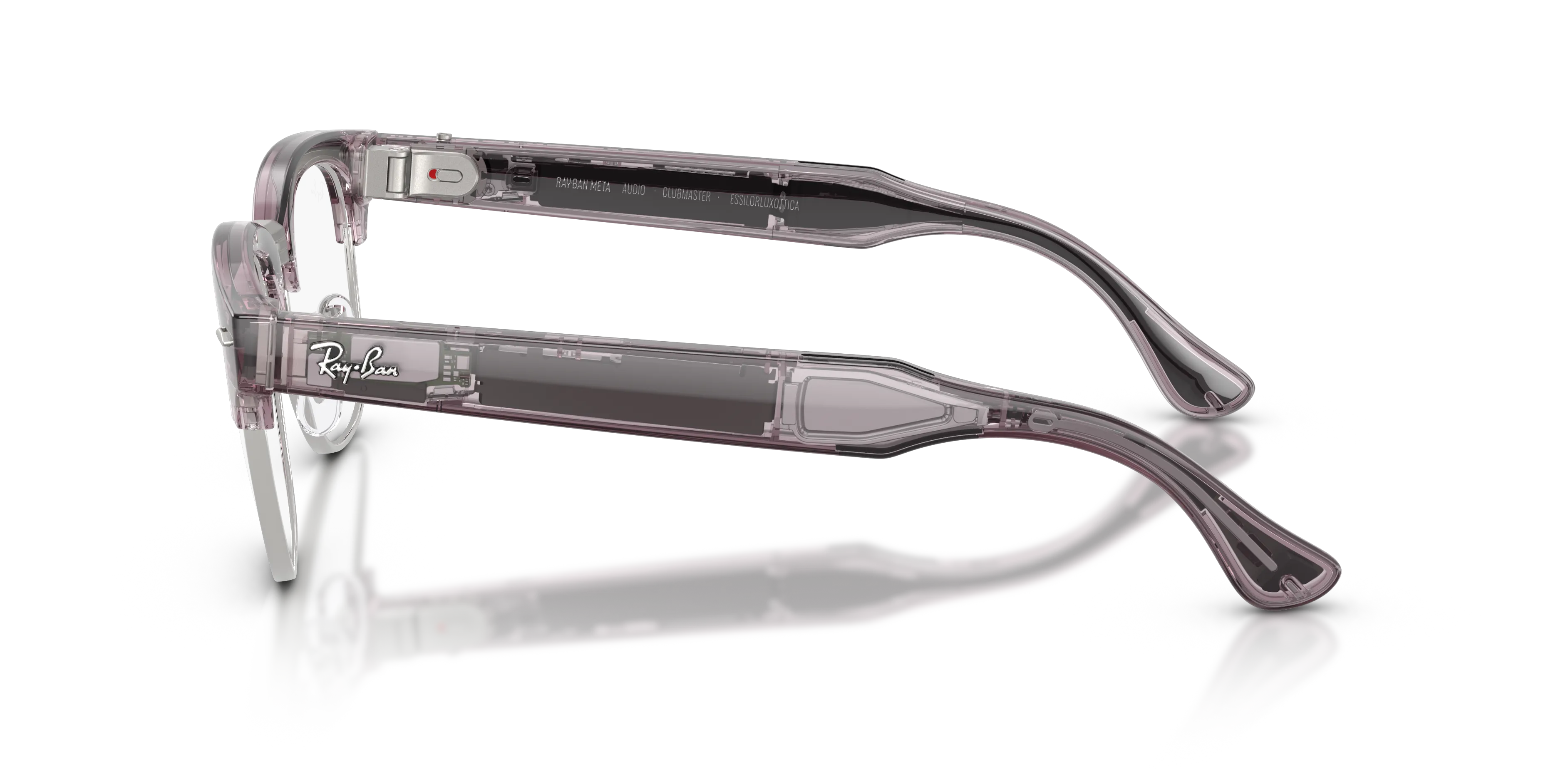Ray - Ban RW7004V Ray-Ban Meta Audio Clubmaster Optics 8550 Smart glasses Iniettato Viola Trasparente Squadrata Normale - immagine 4