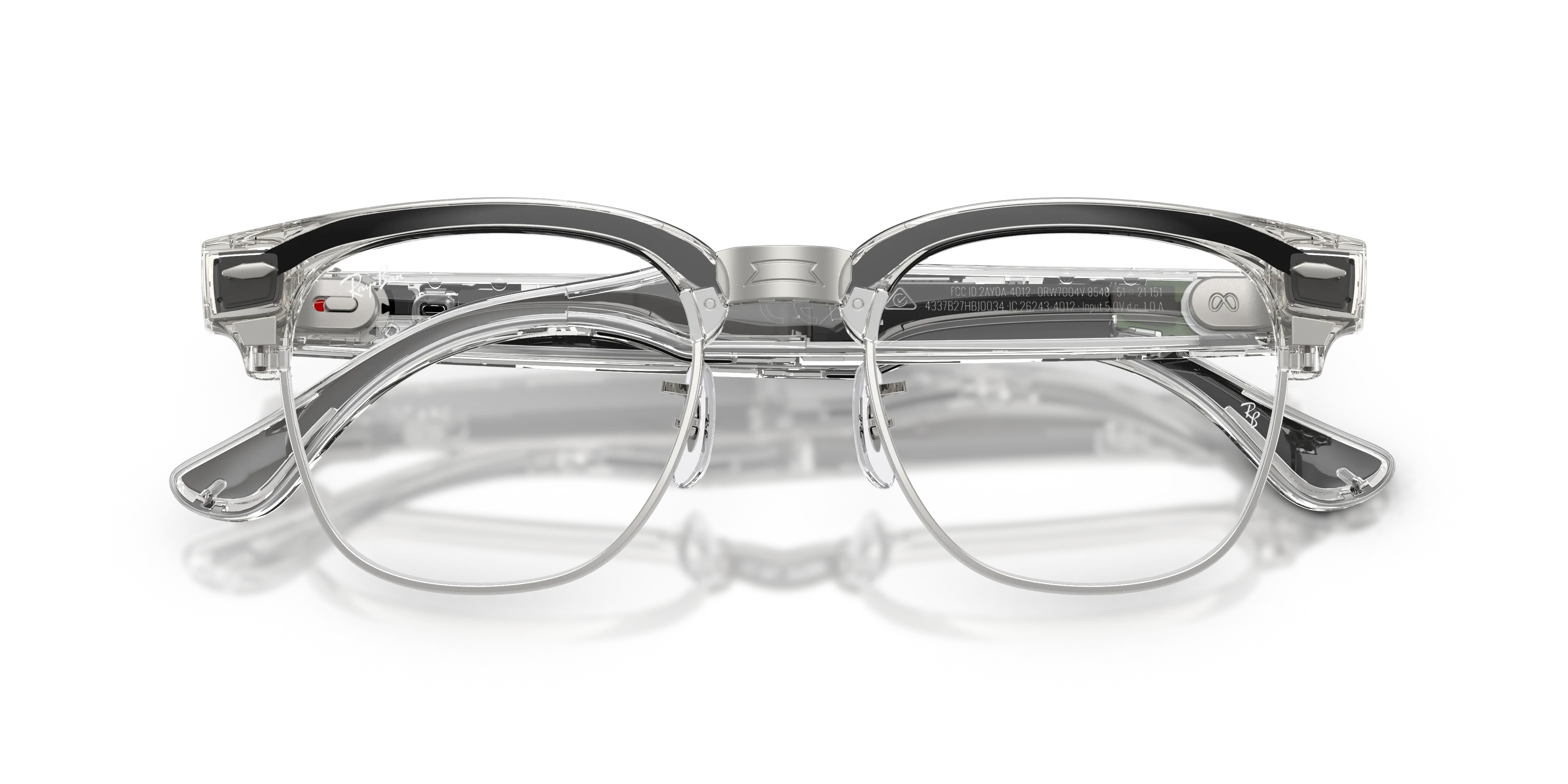 Ray - Ban RW7004V Ray-Ban Meta Audio Clubmaster Optics 8548 Smart glasses Iniettato Grigio Trasparente Squadrata Normale - immagine 2