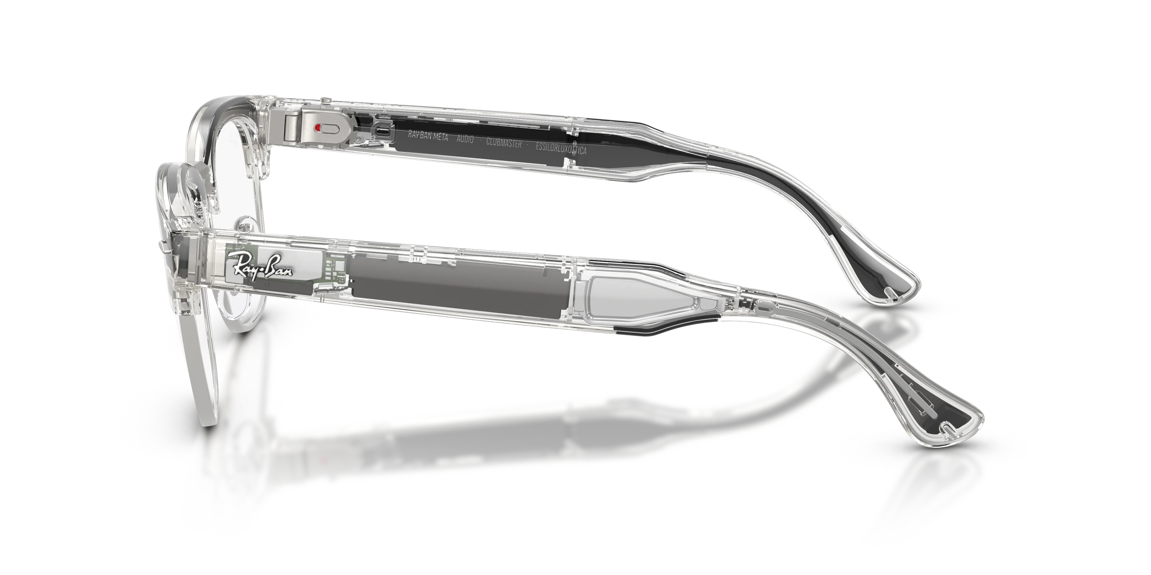 Ray - Ban RW7004V Ray-Ban Meta Audio Clubmaster Optics 8548 Smart glasses Iniettato Grigio Trasparente Squadrata Normale - immagine 4