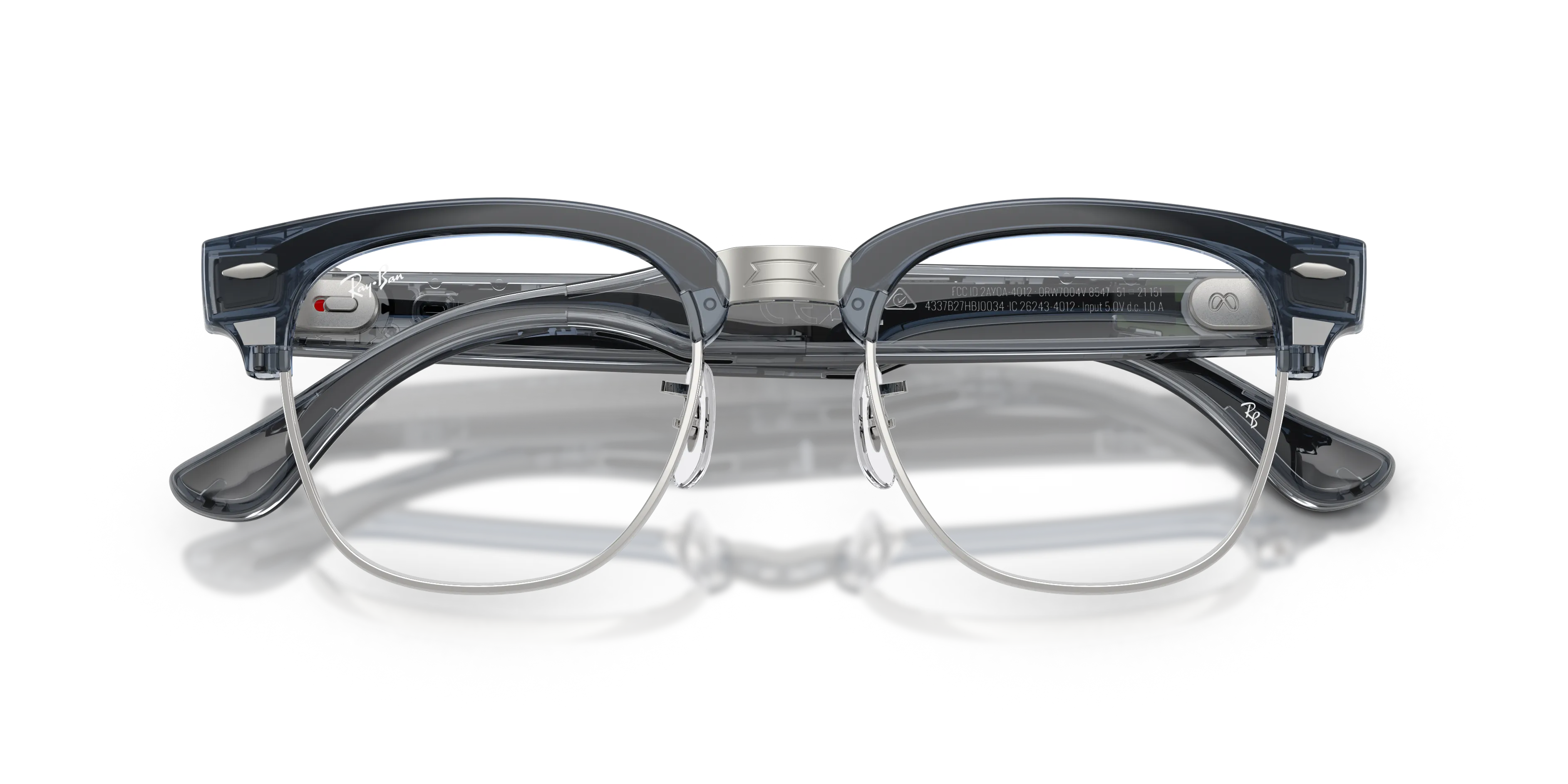 Ray - Ban RW7004V Ray-Ban Meta Audio Clubmaster Optics 8547 Smart glasses Iniettato Blu Trasparente Squadrata Normale - immagine 2