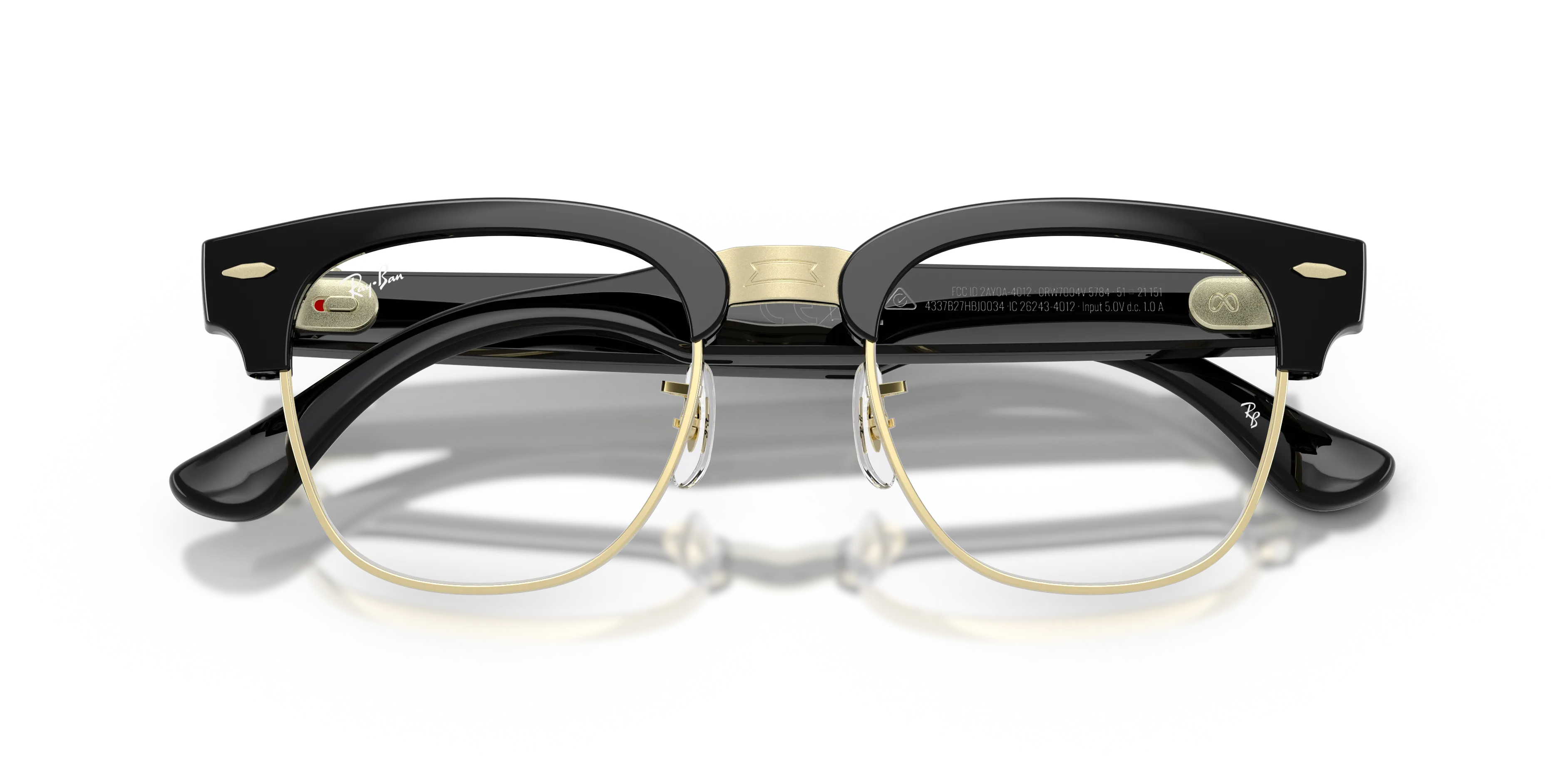 Ray - Ban RW7004V Ray-Ban Meta Audio Clubmaster Optics 5784 Smart glasses Iniettato Nero Trasparente Squadrata Normale - immagine 2