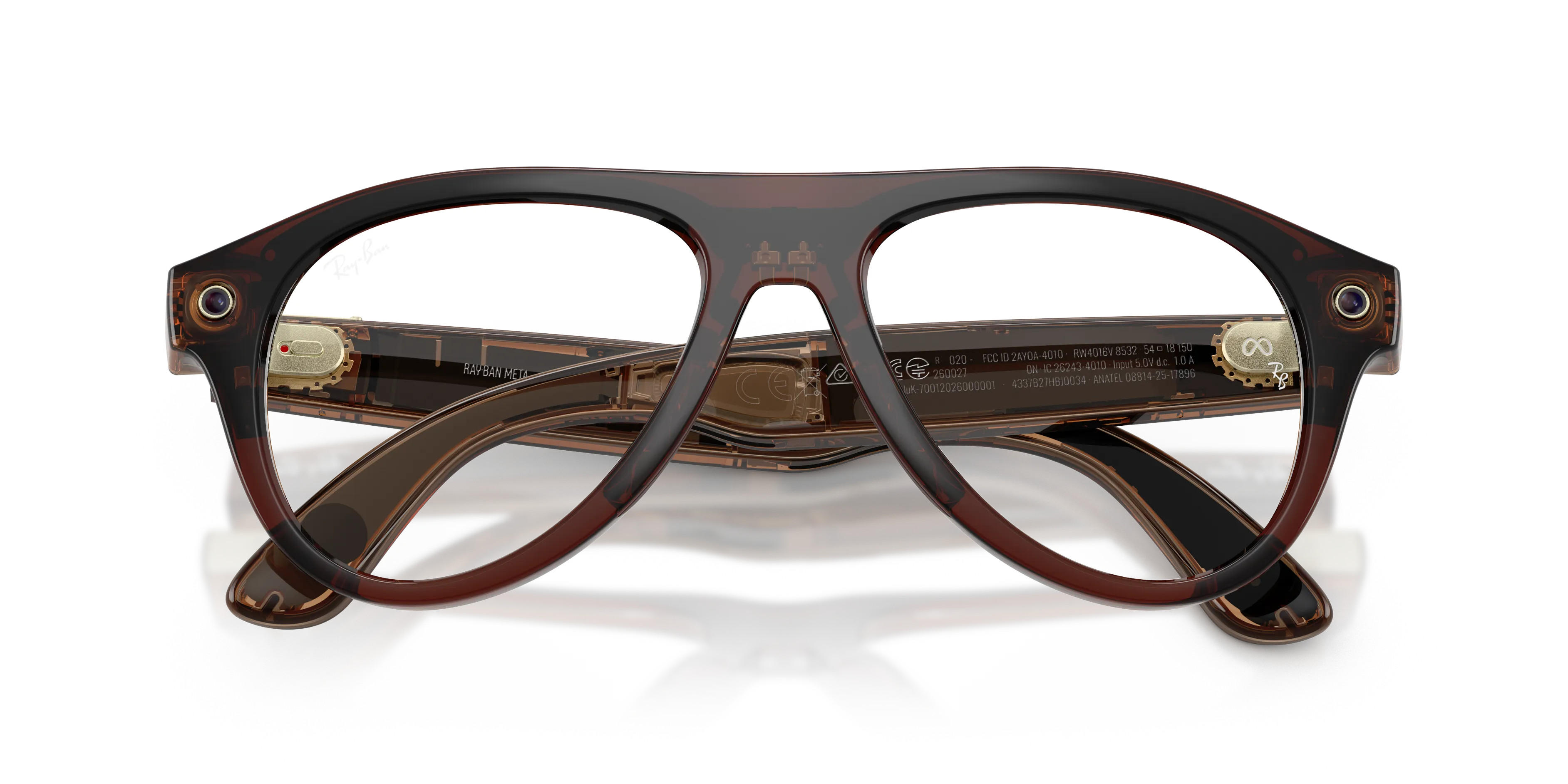 Ray - Ban RW4016V Ray-Ban Meta (Gen 3) Aviator Optics 8532 Smart glasses Iniettato Marrone Trasparente Pilot Normale - immagine 2