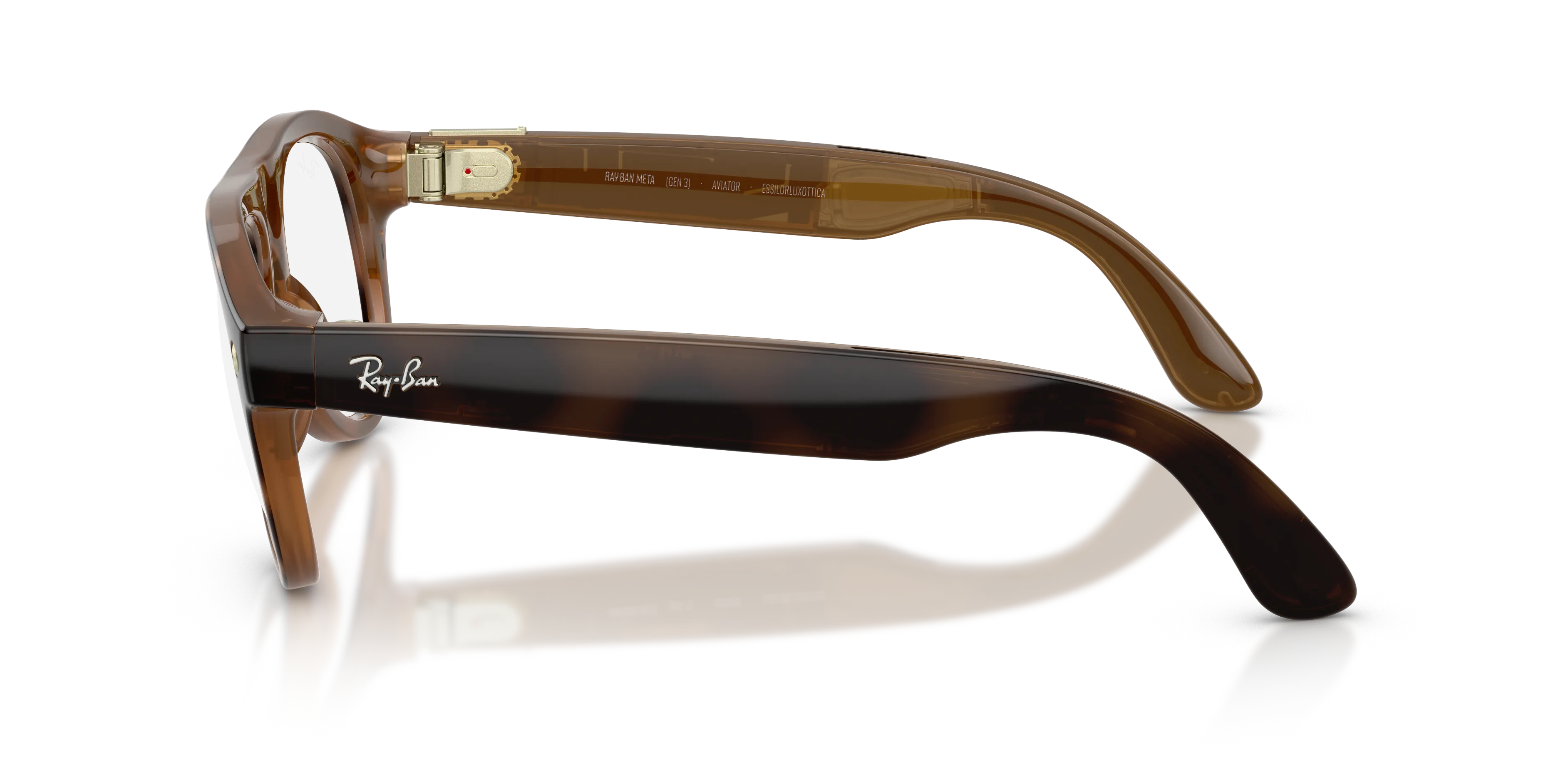 Ray - Ban RW4016V Ray-Ban Meta (Gen 3) Aviator Optics 8528 Smart glasses Iniettato Tartaruga Trasparente Pilot Normale - immagine 4