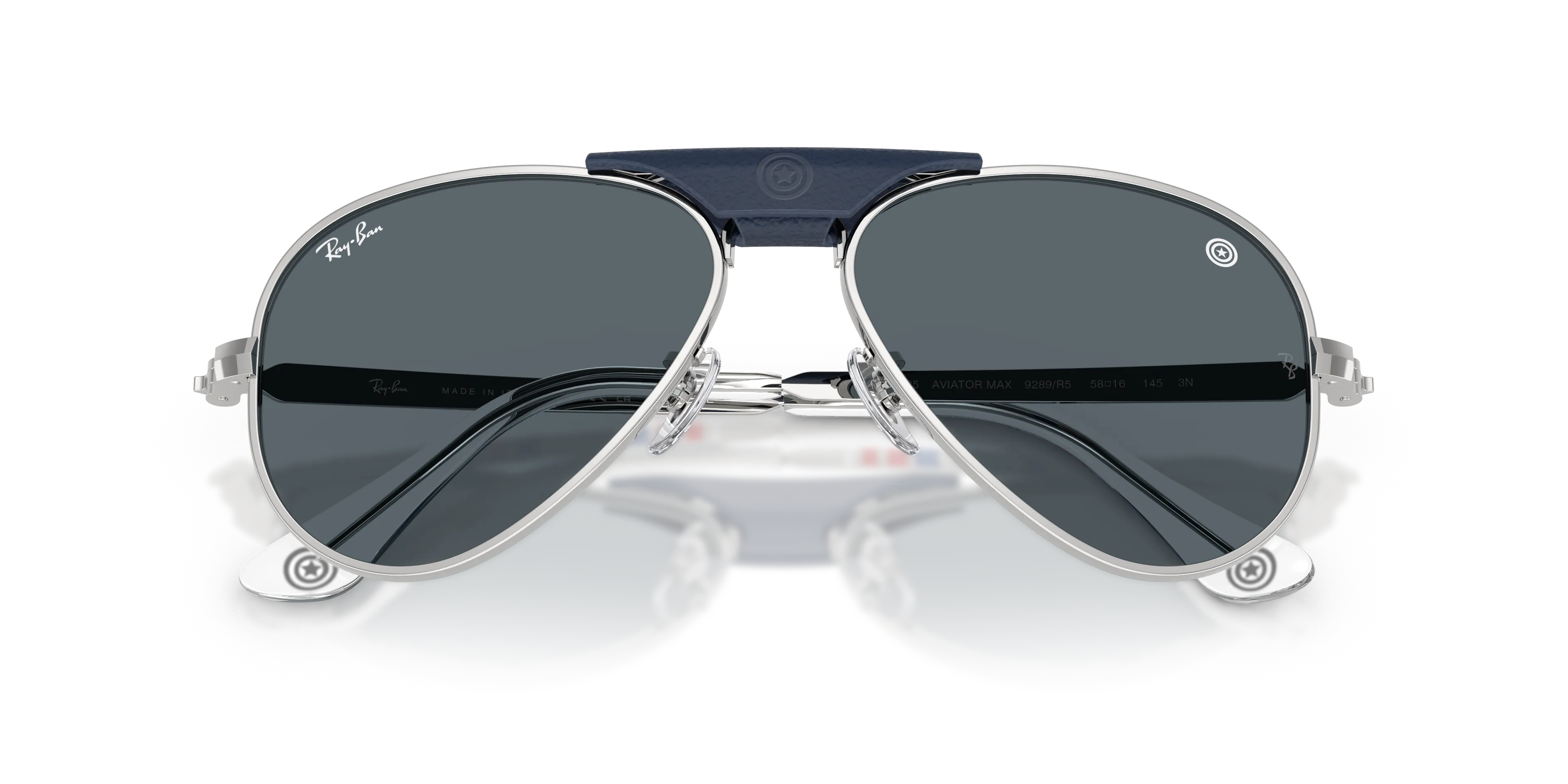 Ray - Ban RB3925 AVIATOR MAX 9289R5 Occhiali da sole Metallo Argento Blu Pilot Normale - immagine 2