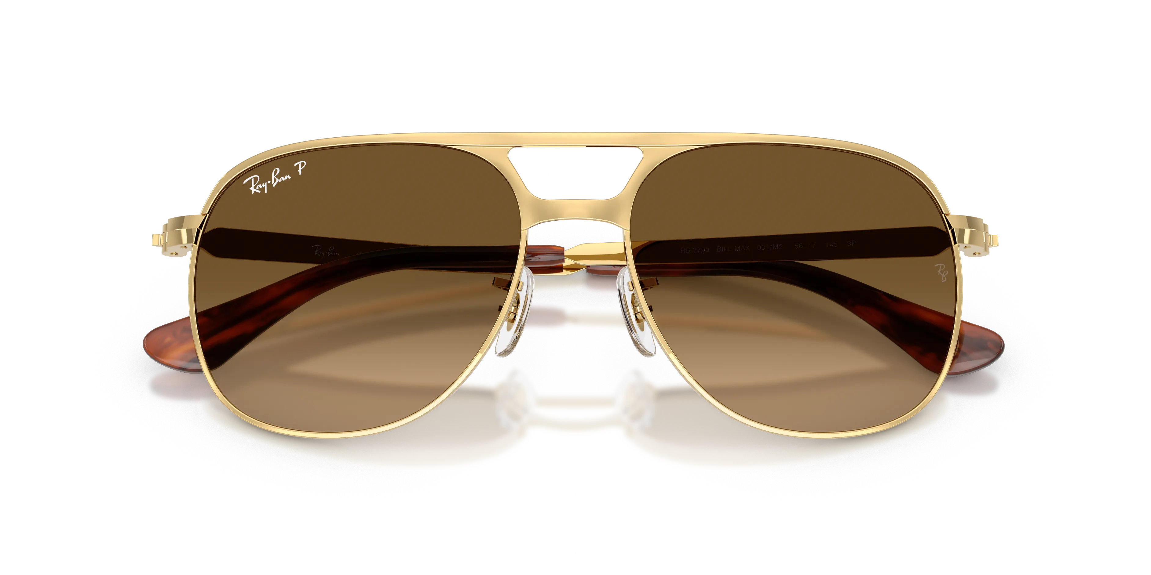 Ray - Ban RB3793 BILL MAX 001/M2 Occhiali da sole Metallo Oro Marrone Squadrata Polarizzata - immagine 2