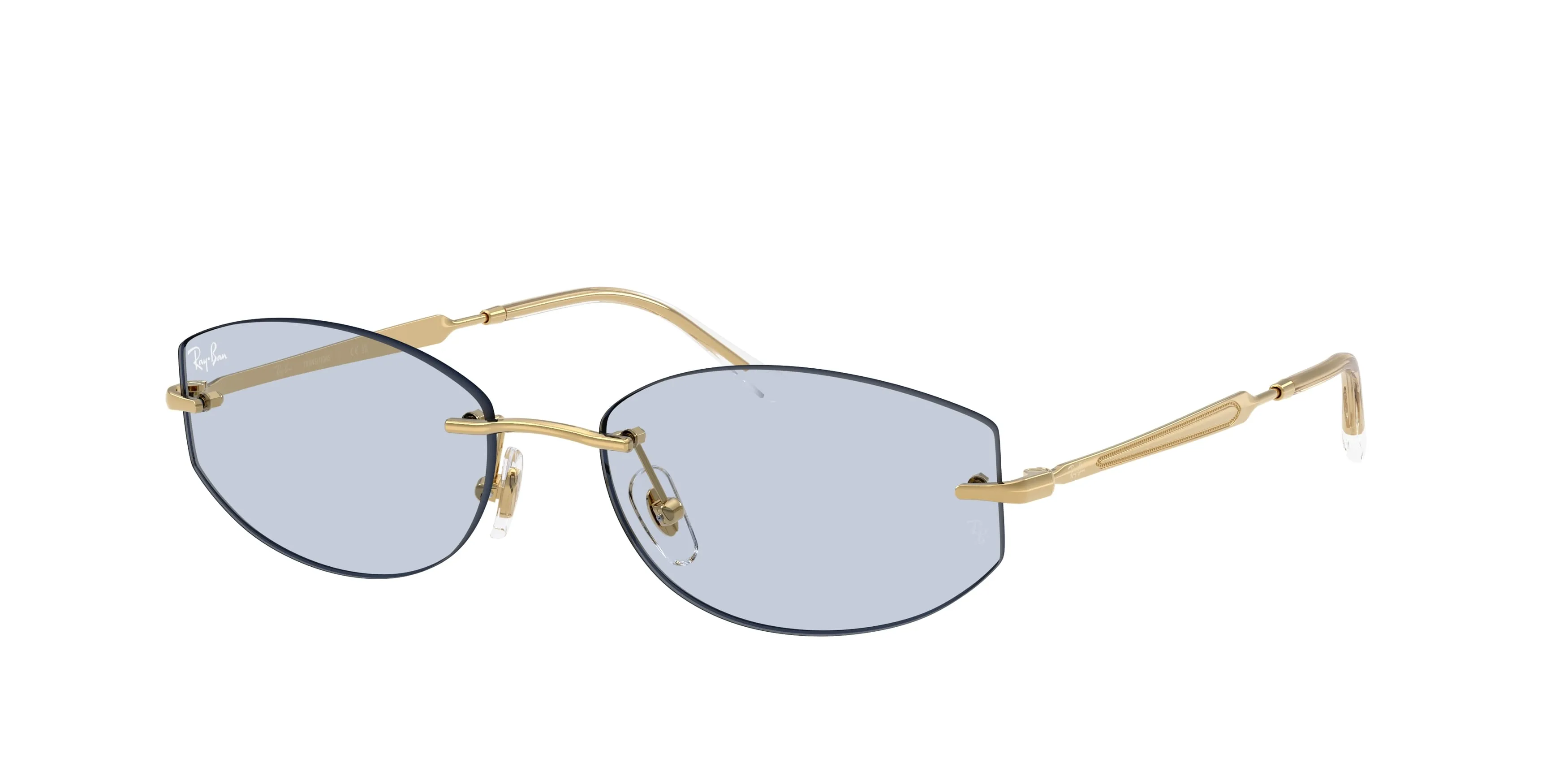 Ray - Ban RB3792 001/MF Occhiali da sole Metallo Oro Blu Geometrica Fotocromatiche - immagine 1