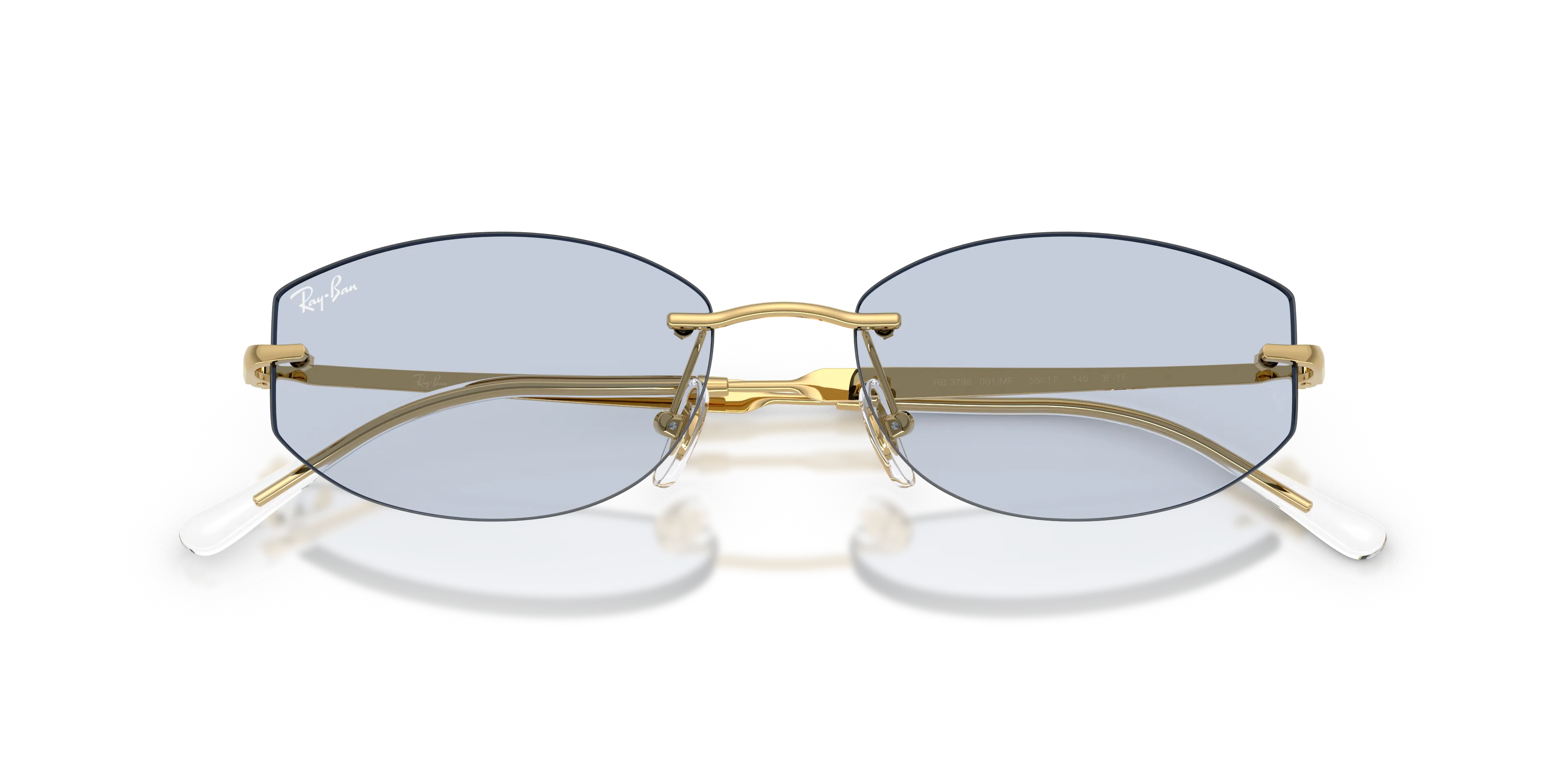 Ray - Ban RB3792 001/MF Occhiali da sole Metallo Oro Blu Geometrica Fotocromatiche - immagine 2