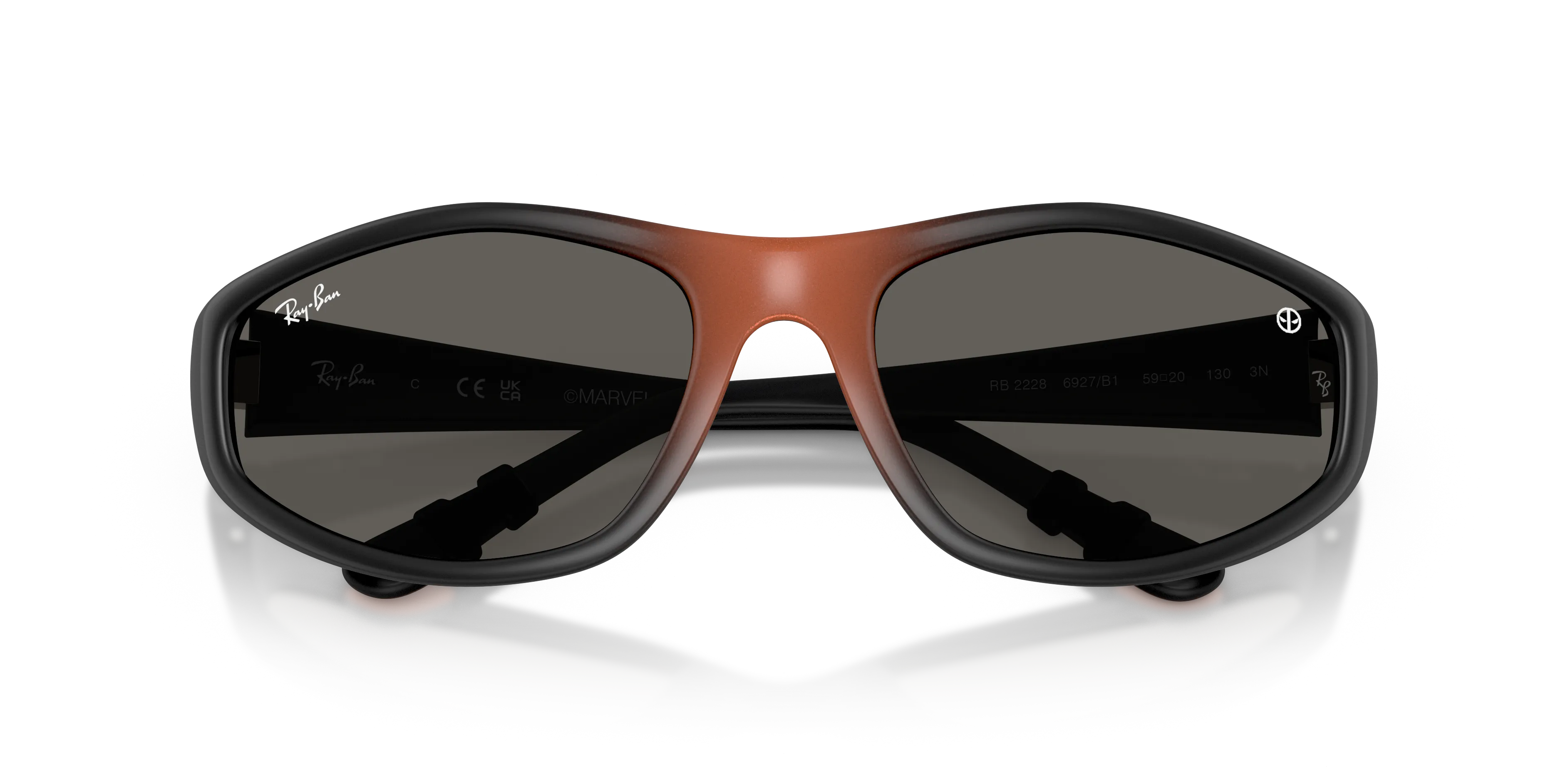 Ray - Ban RB2228 6927B1 Occhiali da sole Nylon Nero Grigio Geometrica Normale - immagine 2