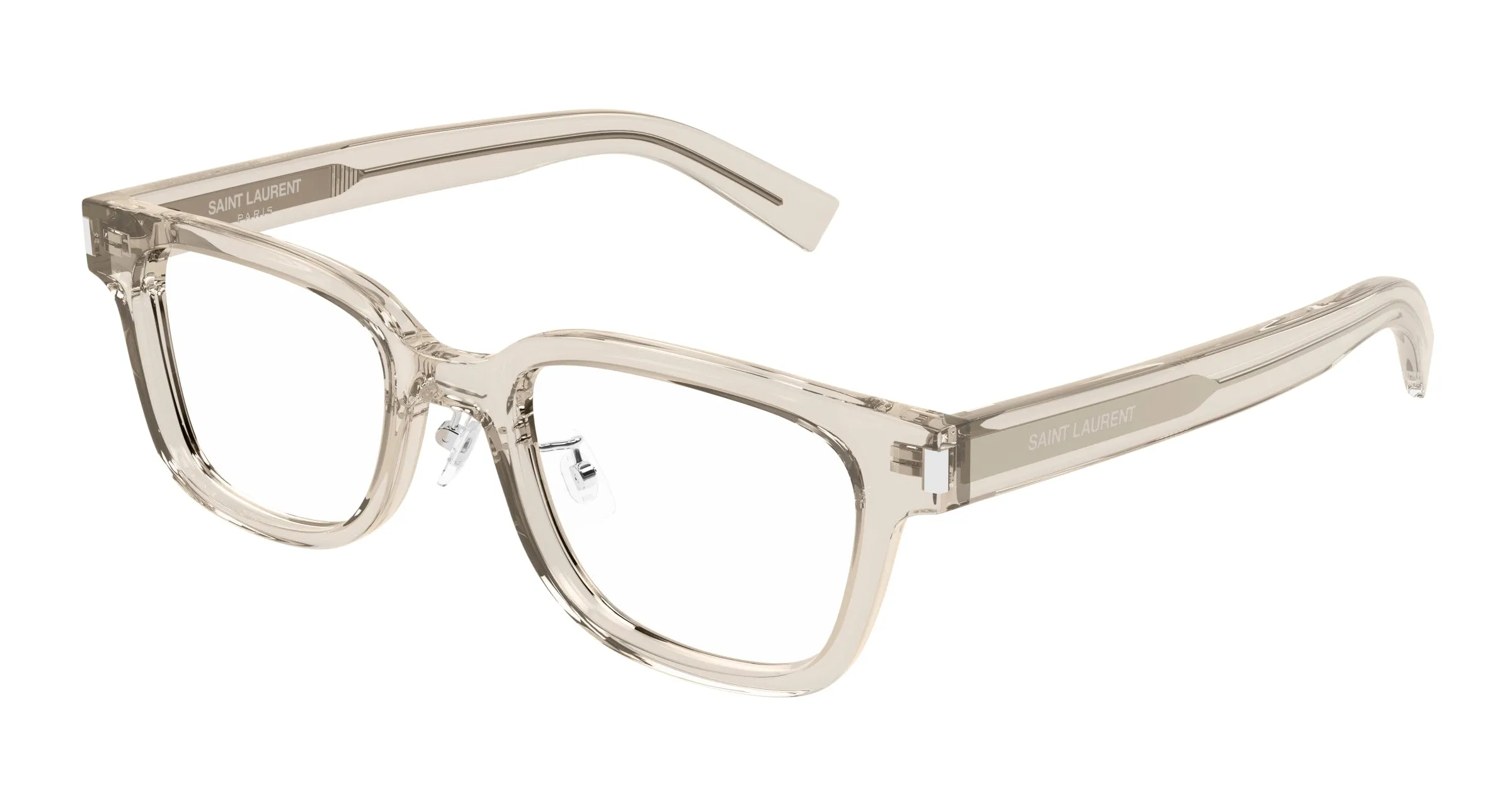 SAINT LAURENT SL 723/J 006 Montature da vista Acetato Beige Trasparente Squadrata - immagine 1