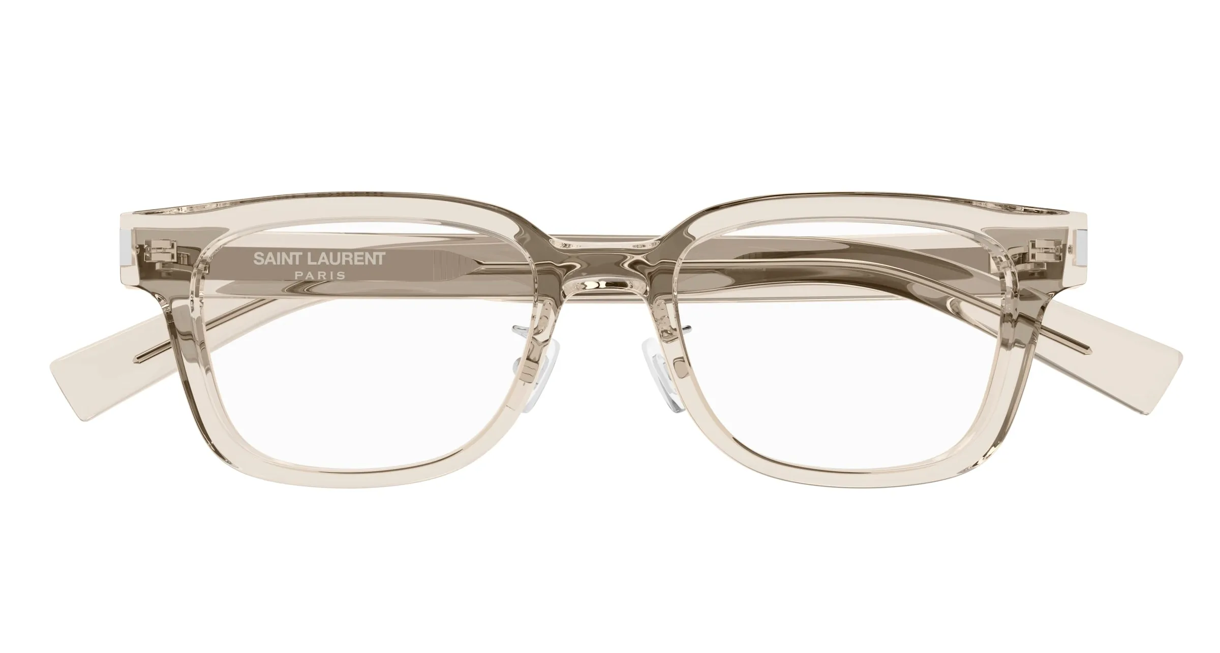SAINT LAURENT SL 723/J 006 Montature da vista Acetato Beige Trasparente Squadrata - immagine 2