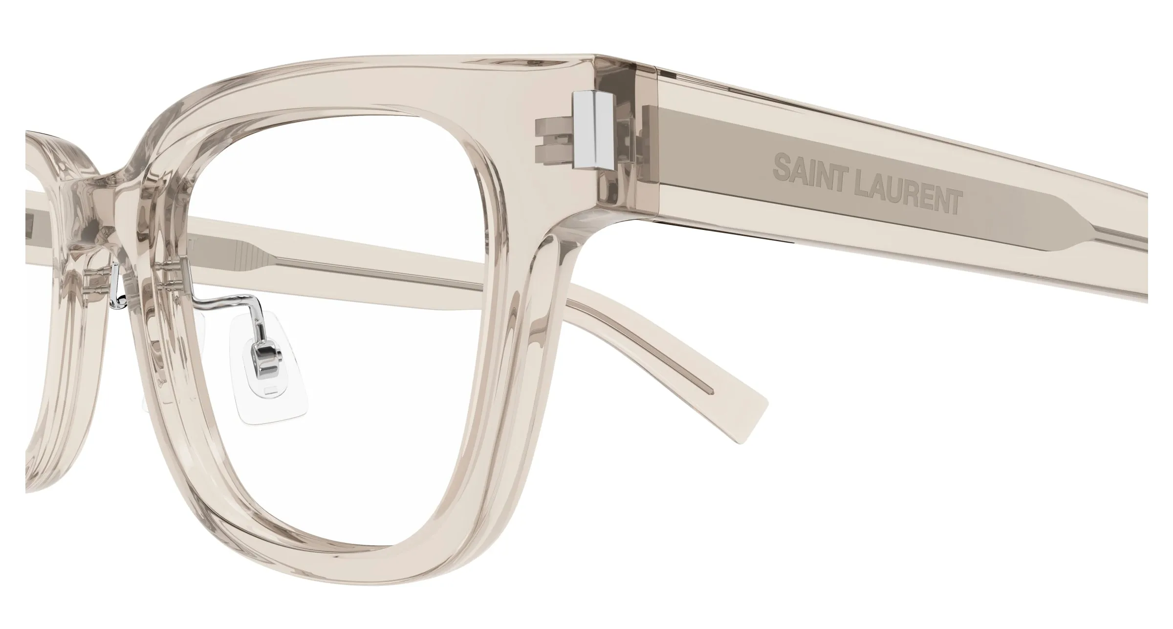 SAINT LAURENT SL 723/J 006 Montature da vista Acetato Beige Trasparente Squadrata - immagine 3