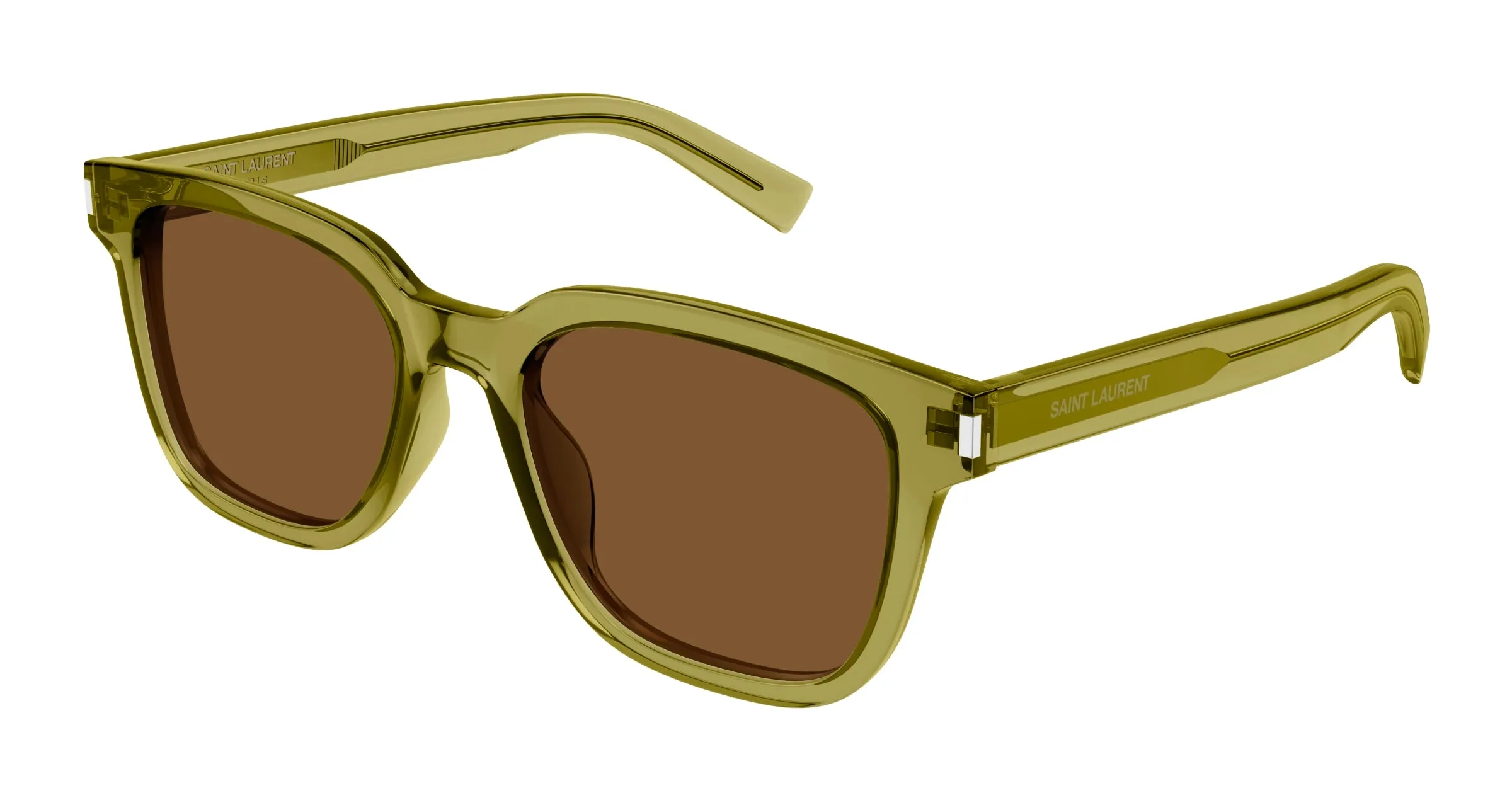 SAINT LAURENT SL 711/K 005 Occhiali da sole Acetato Verde Marrone Squadrata - immagine 1