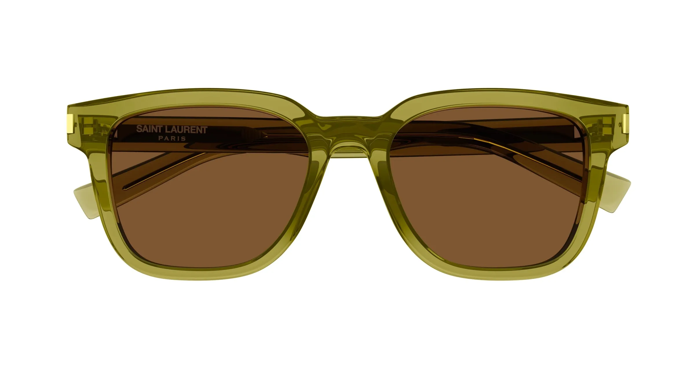SAINT LAURENT SL 711/K 005 Occhiali da sole Acetato Verde Marrone Squadrata - immagine 2