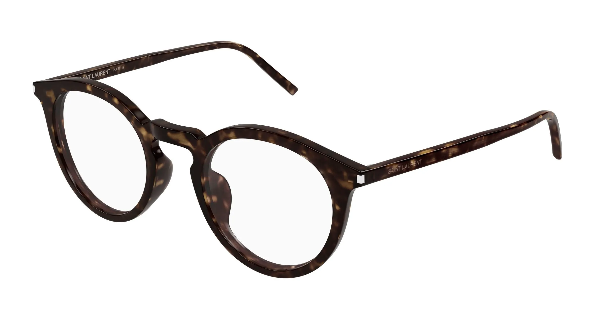 SAINT LAURENT SL 347/F 002 Montature da vista Acetato Havana Trasparente Rotonda - immagine 1