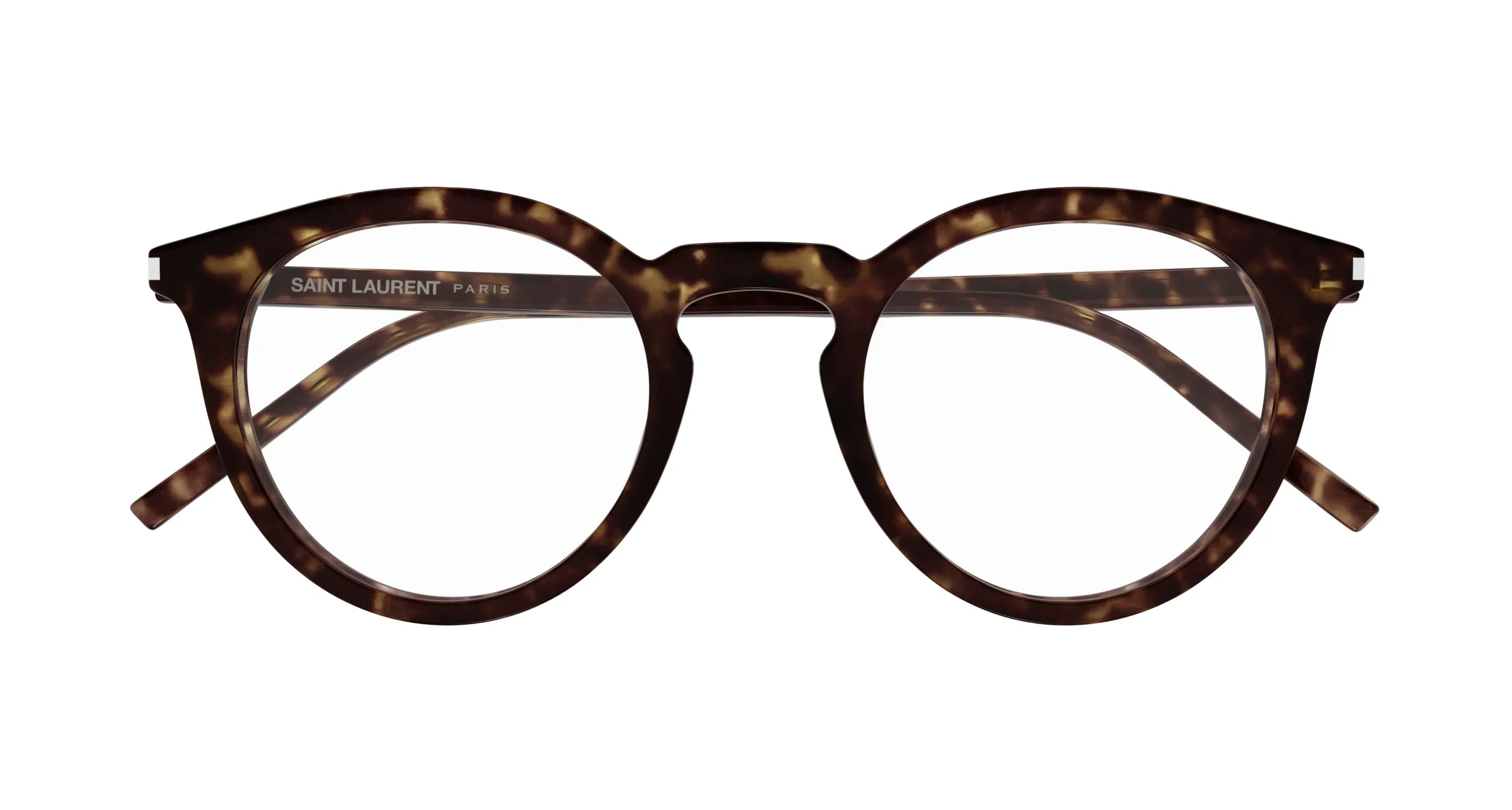 SAINT LAURENT SL 347/F 002 Montature da vista Acetato Havana Trasparente Rotonda - immagine 2