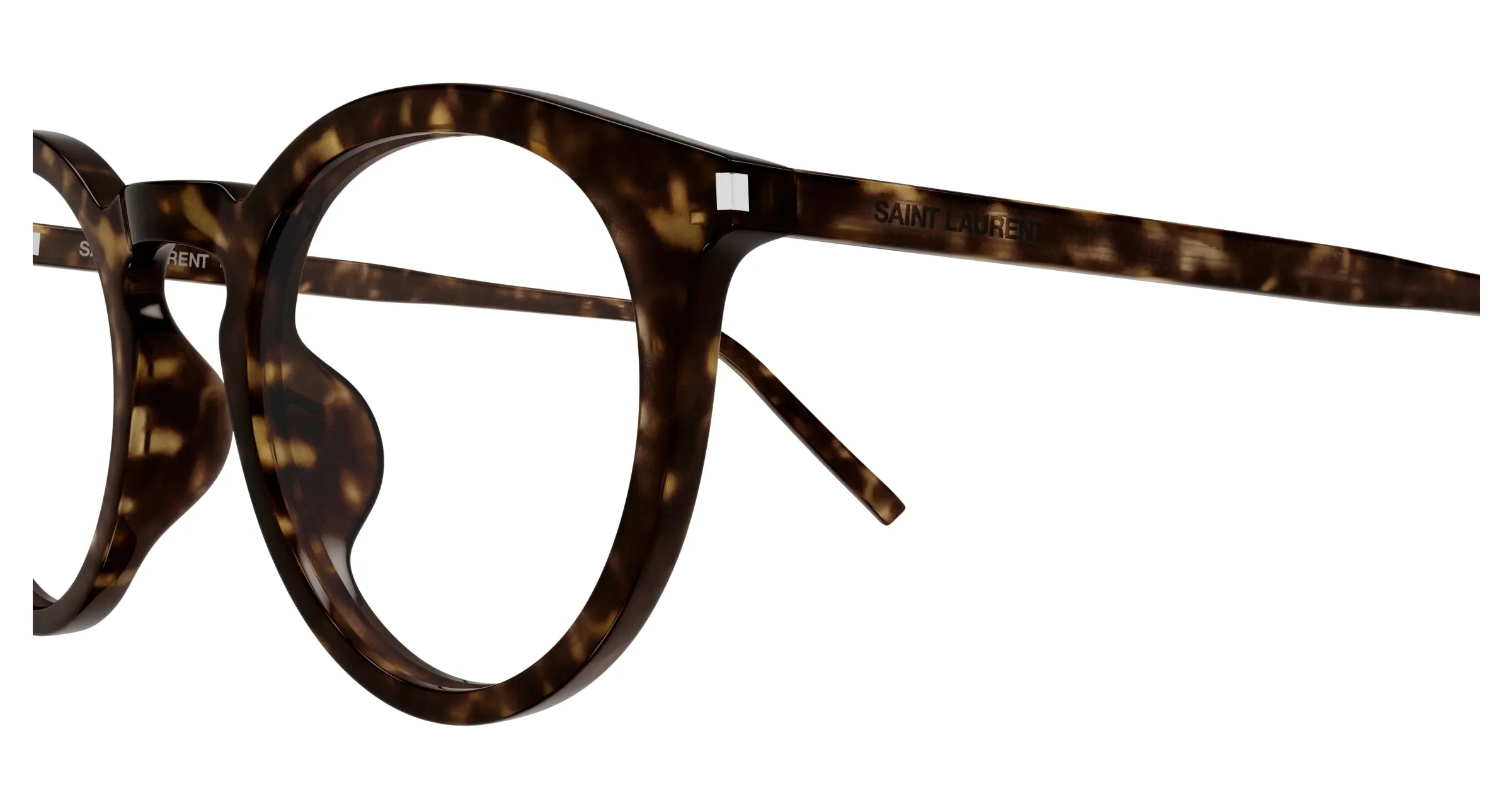 SAINT LAURENT SL 347/F 002 Montature da vista Acetato Havana Trasparente Rotonda - immagine 3