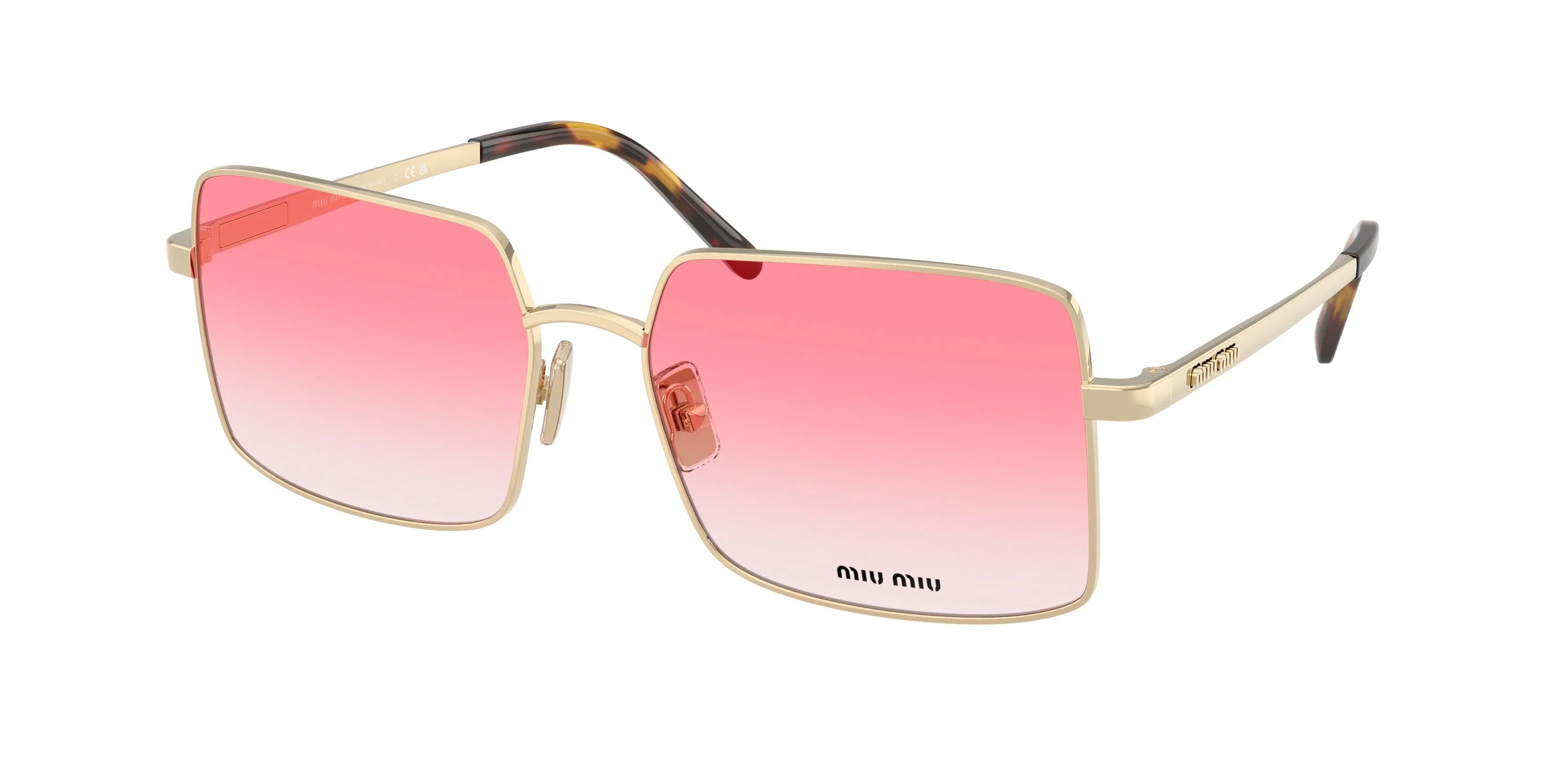 Miu Miu MU C53S ZVN81E Occhiali da sole Acciaio Oro Rosa Geometrica Normale Sfumato - immagine 1