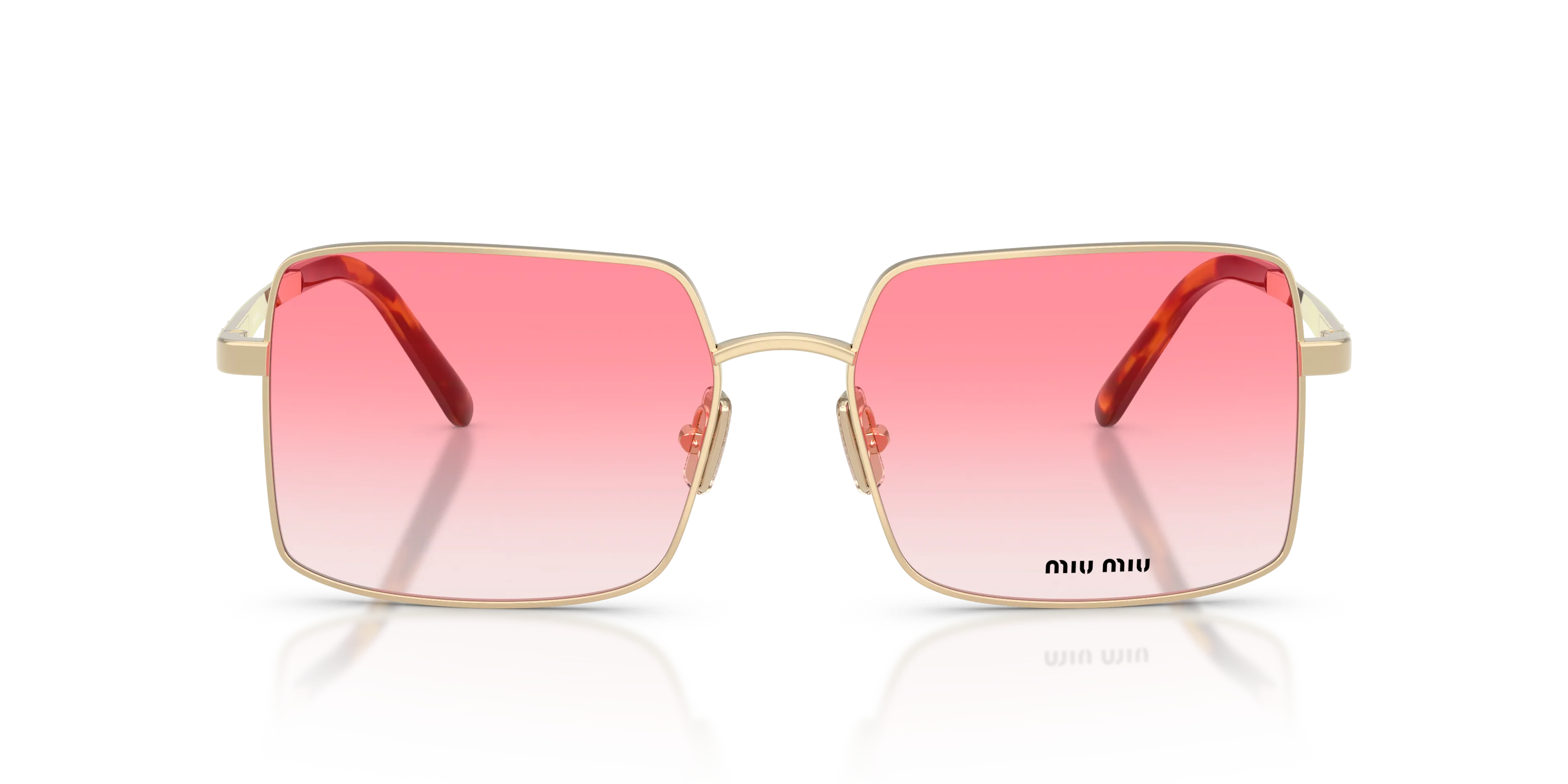Miu Miu MU C53S ZVN81E Occhiali da sole Acciaio Oro Rosa Geometrica Normale Sfumato - immagine 3