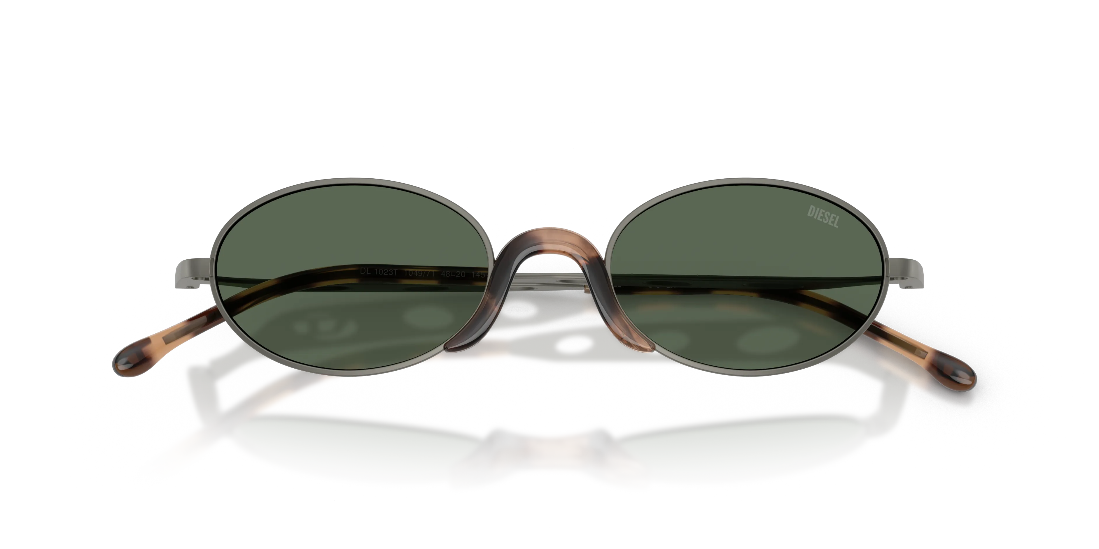 DIESEL DL1023T 104971 Occhiali da sole Titanio Grigio Verde Rotonda Normale - immagine 2