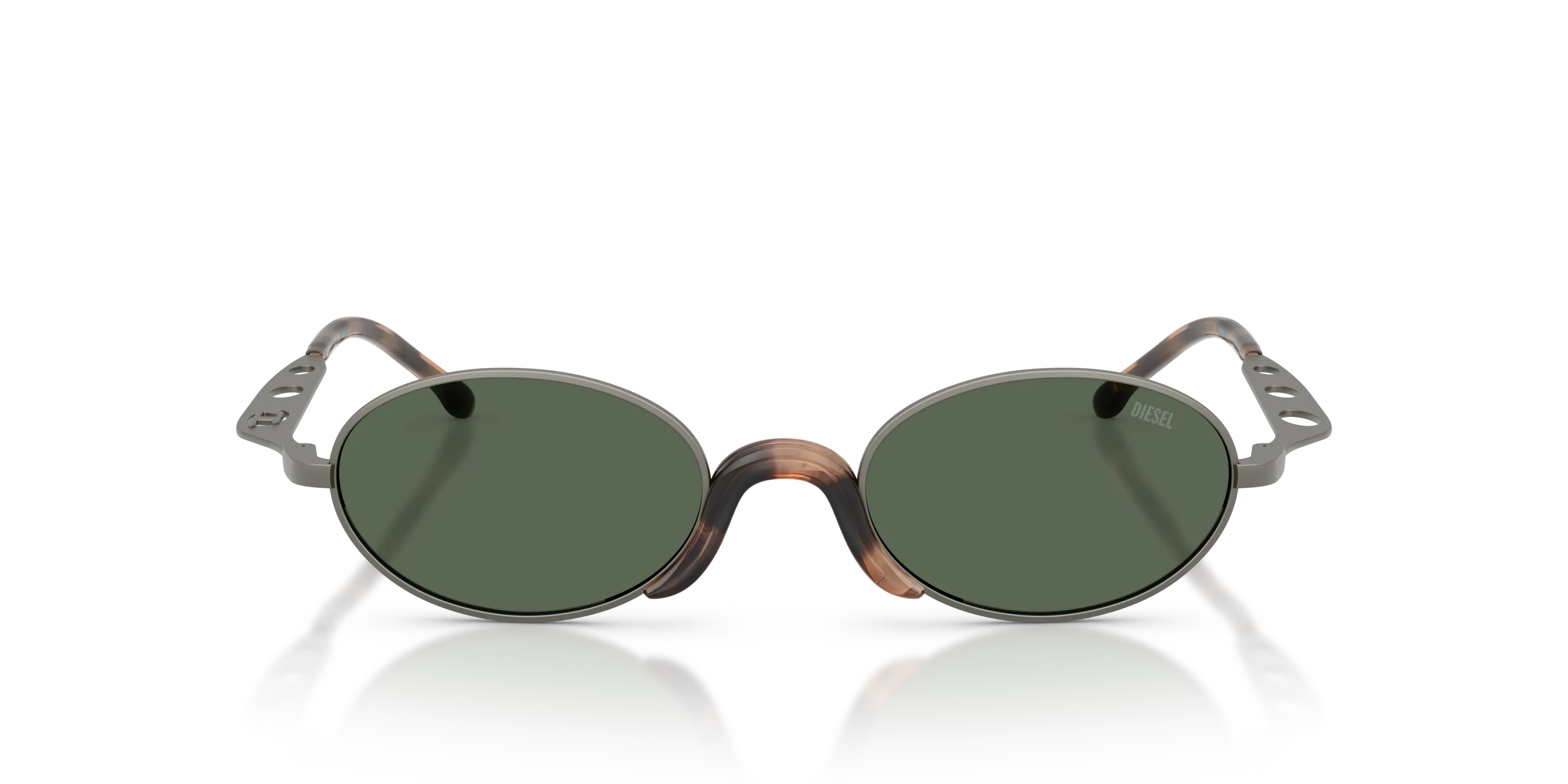 DIESEL DL1023T 104971 Occhiali da sole Titanio Grigio Verde Rotonda Normale - immagine 3