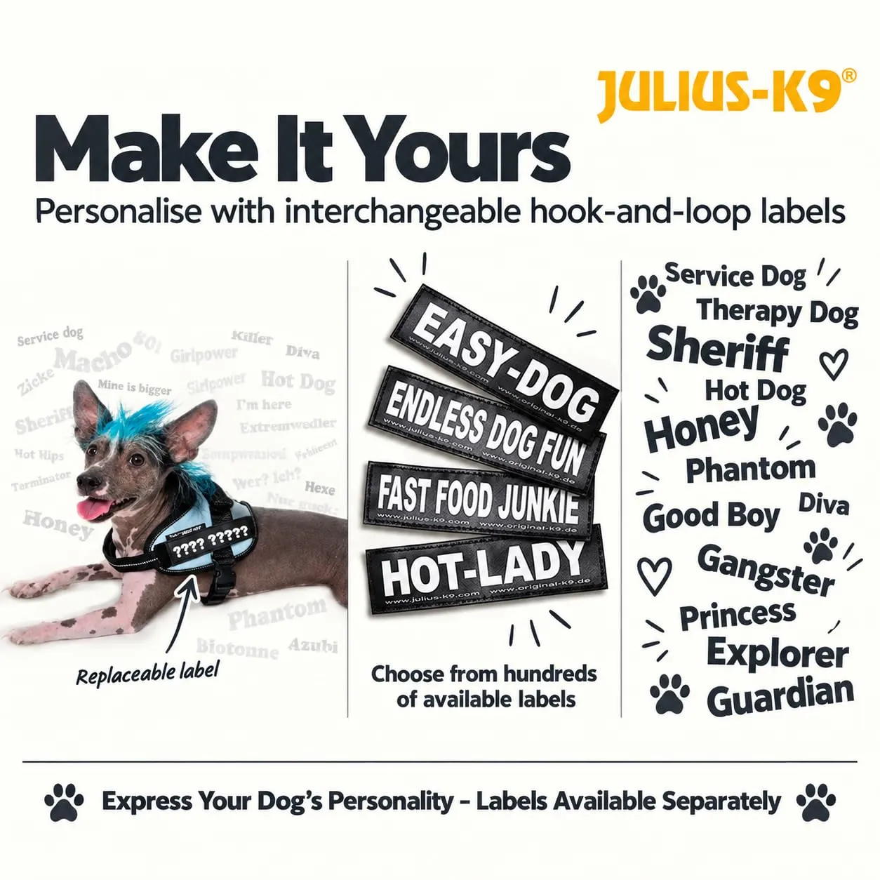Julius-K9 Pettorina K9, Taglia: 2, Mocca - Tela di Sacco, Nylon, Marrone (Mocca), XL/2 - immagine 10